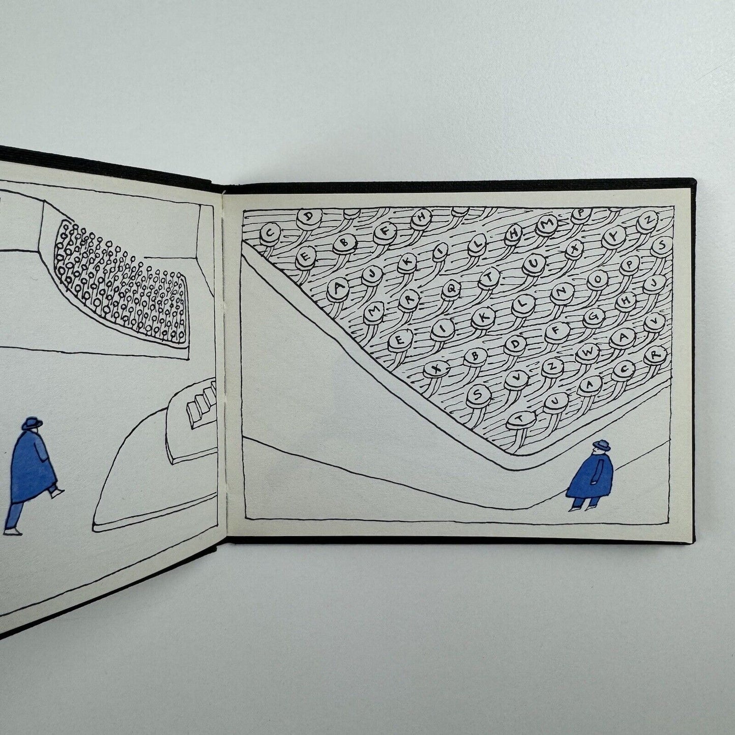 Le Message. Miniature book by Jean-Michel Folon with Giorgio Soavi | Olivetti, 1967