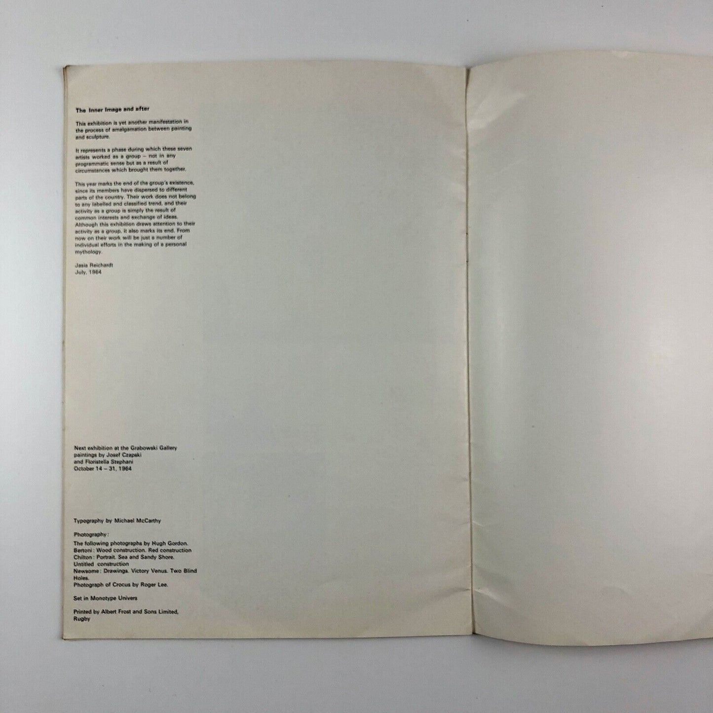 The Inner Image Paintings by the Leicester Group Grabowski Gallery 1964 | Cristina Bertoni, Laurence Burt, Michael Chilton, Tom Hudson, Victor Newsome, Michael Sandle, and Terry Setch