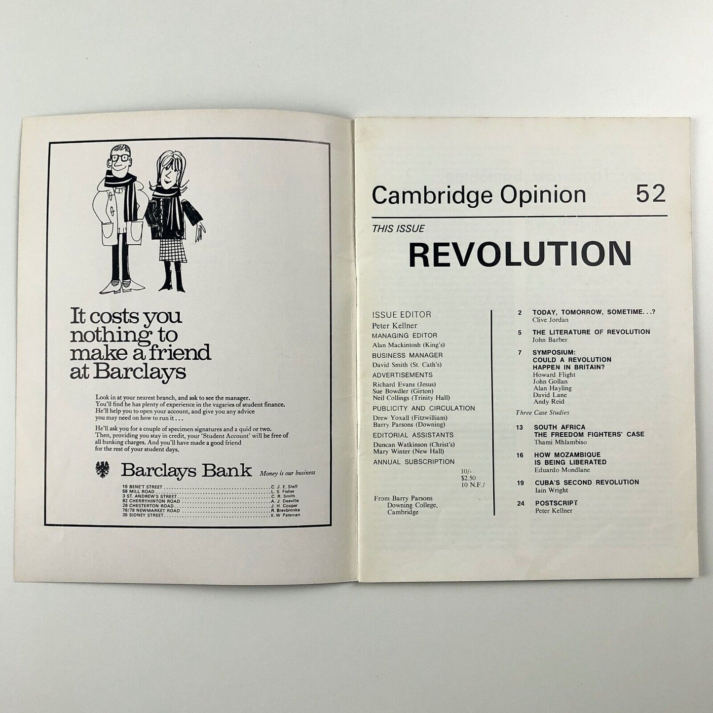 Cambridge Opinion magazine | No. 52, 'Revolution' | Edited by Peter Kellner, 1968