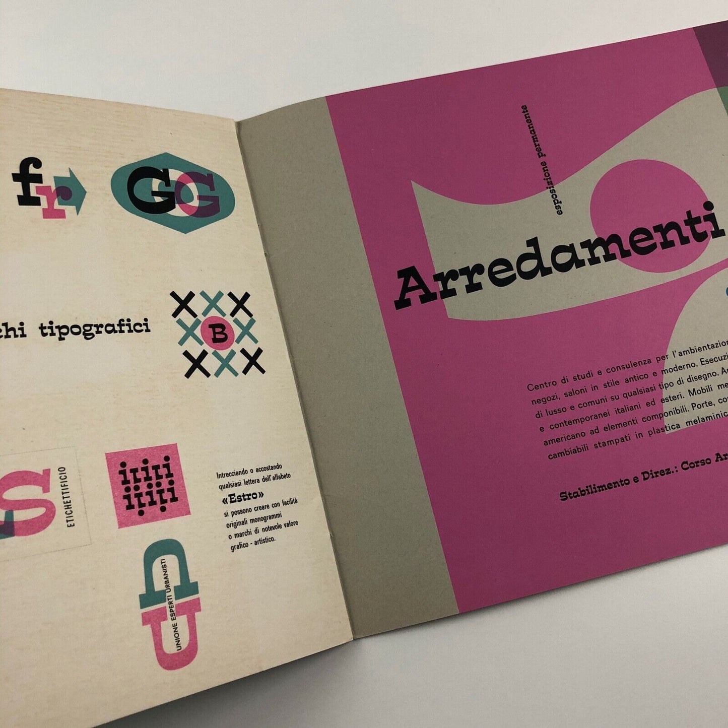Il carattere del SORRISO type specimen booklet for Società Nebiolo Aldo Novarese 1961