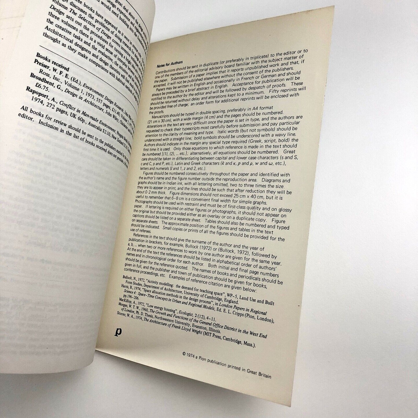 Environment & Planning B - Architectural journal | Volume 1, Number 1, 1974