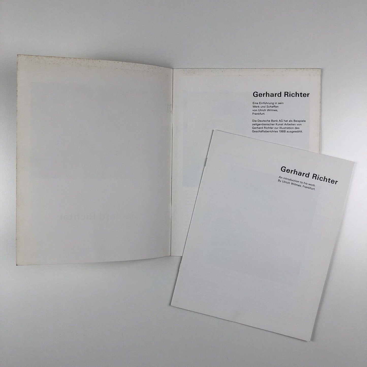Gerhard Richter | Deutsche Bank collection catalogue booklet | Ulrich Wilmes, 1988