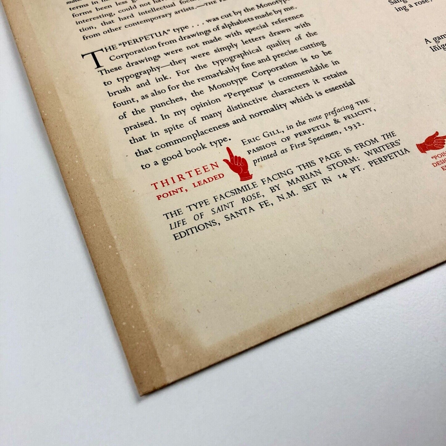 Lanston Monotype Machine Company, Philadelphia | Perpetua type specimen sheet | Eric Gill | Monotype Corporation, 1946