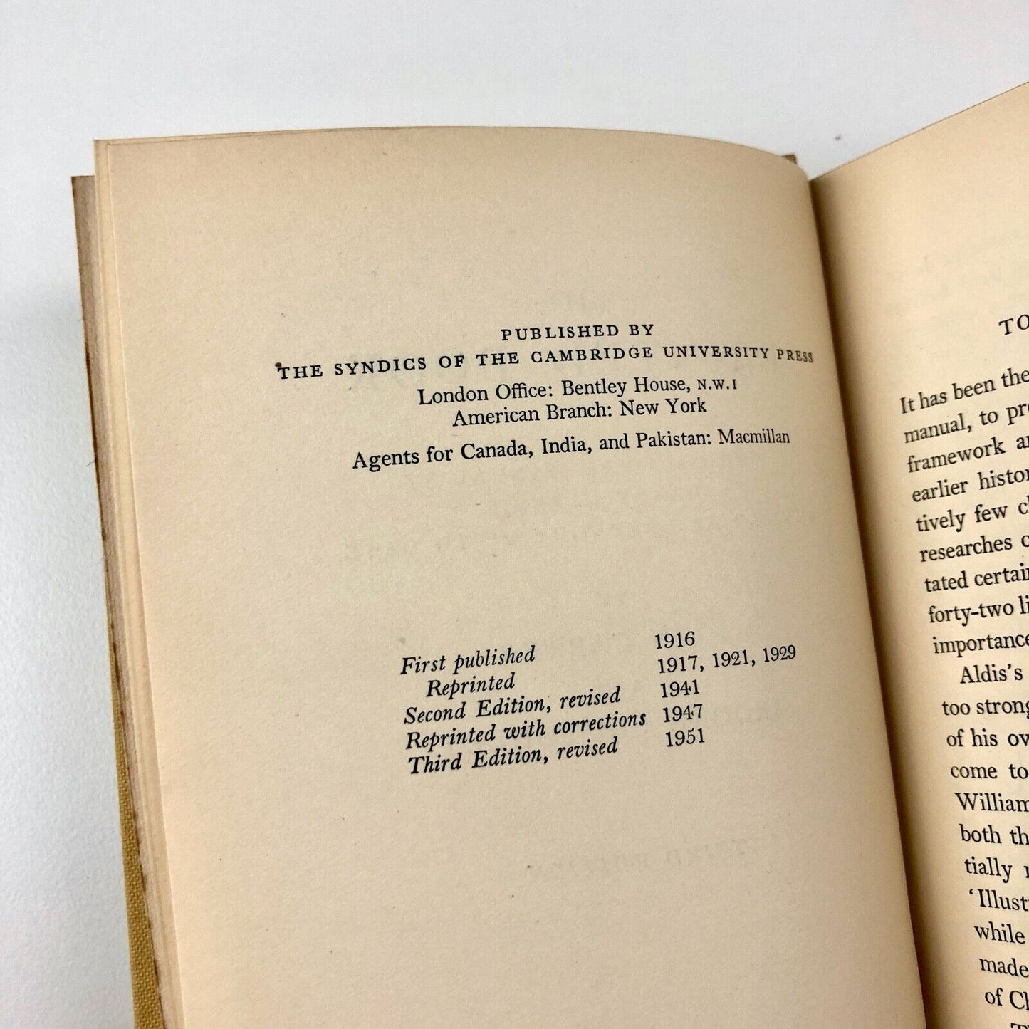 The Printed Book by Harry G. Aldis | Cambridge University Press, 3rd edition 1951 | Carl A. Kroch signature