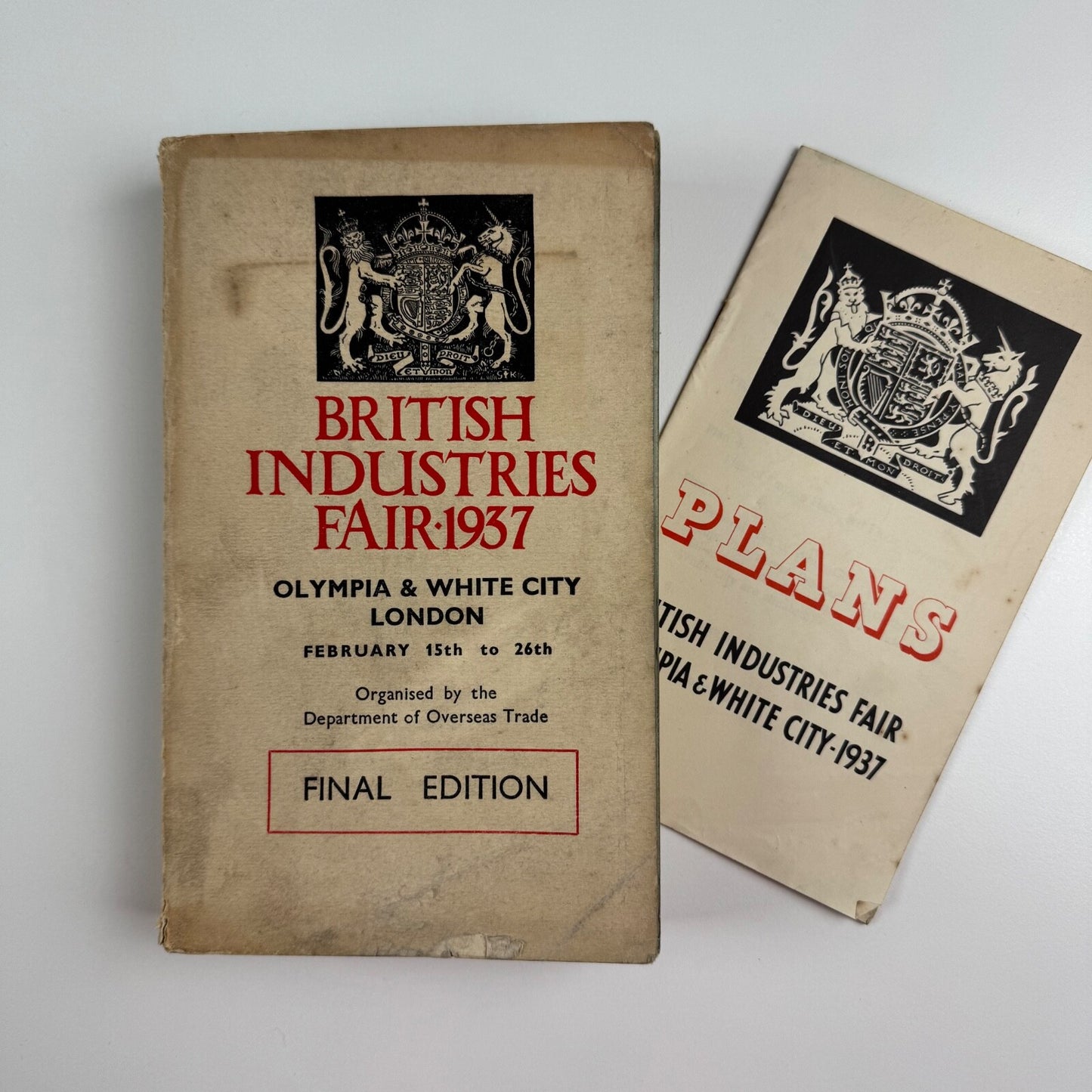 British Industries Fair BIF 1937 Olympia and White City catalogue and plans for exhibition