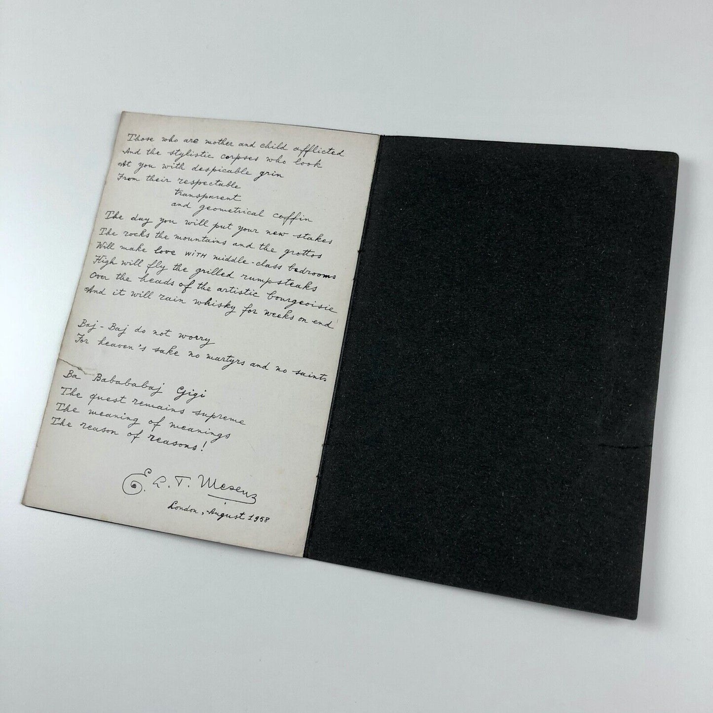 Enrico Baj Interplanetary Paintings | Private View invite Gallery One, London, 1959