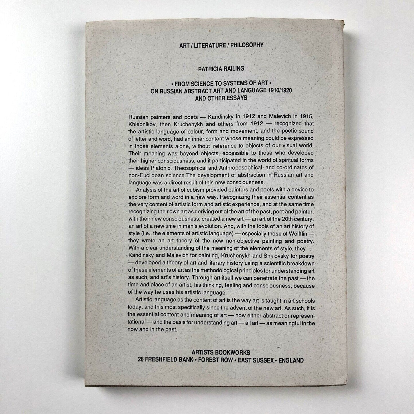 From Science to Systems of Art by Patricia Railing | Artists Bookworks 1989