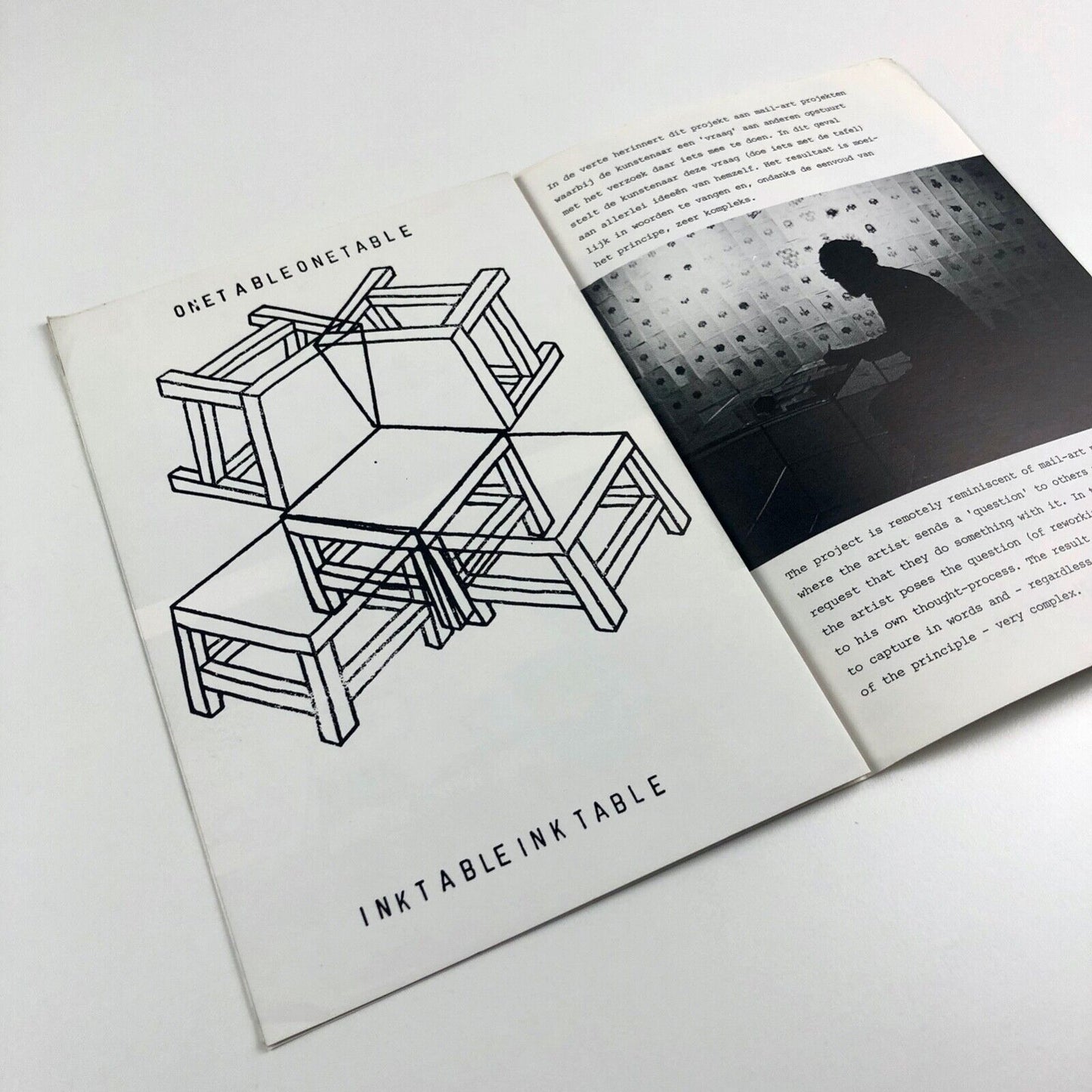 Leaflet for Robin Crozier: Table-project rubber 4 (1981) no 1, Jan to April signed