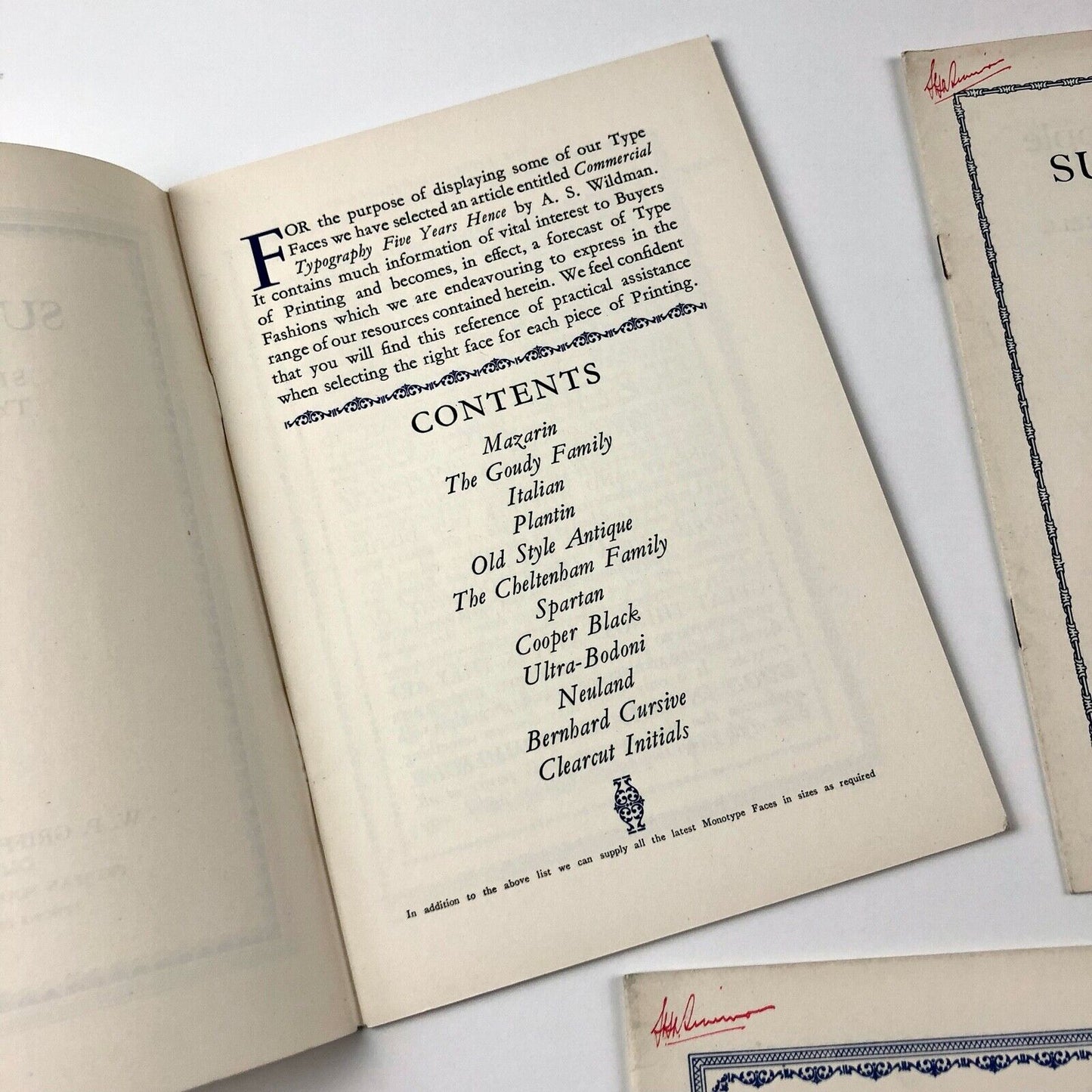 Type Fashions: 5 type specimen booklets | W.P Griffiths & Sons Old Bailey Press