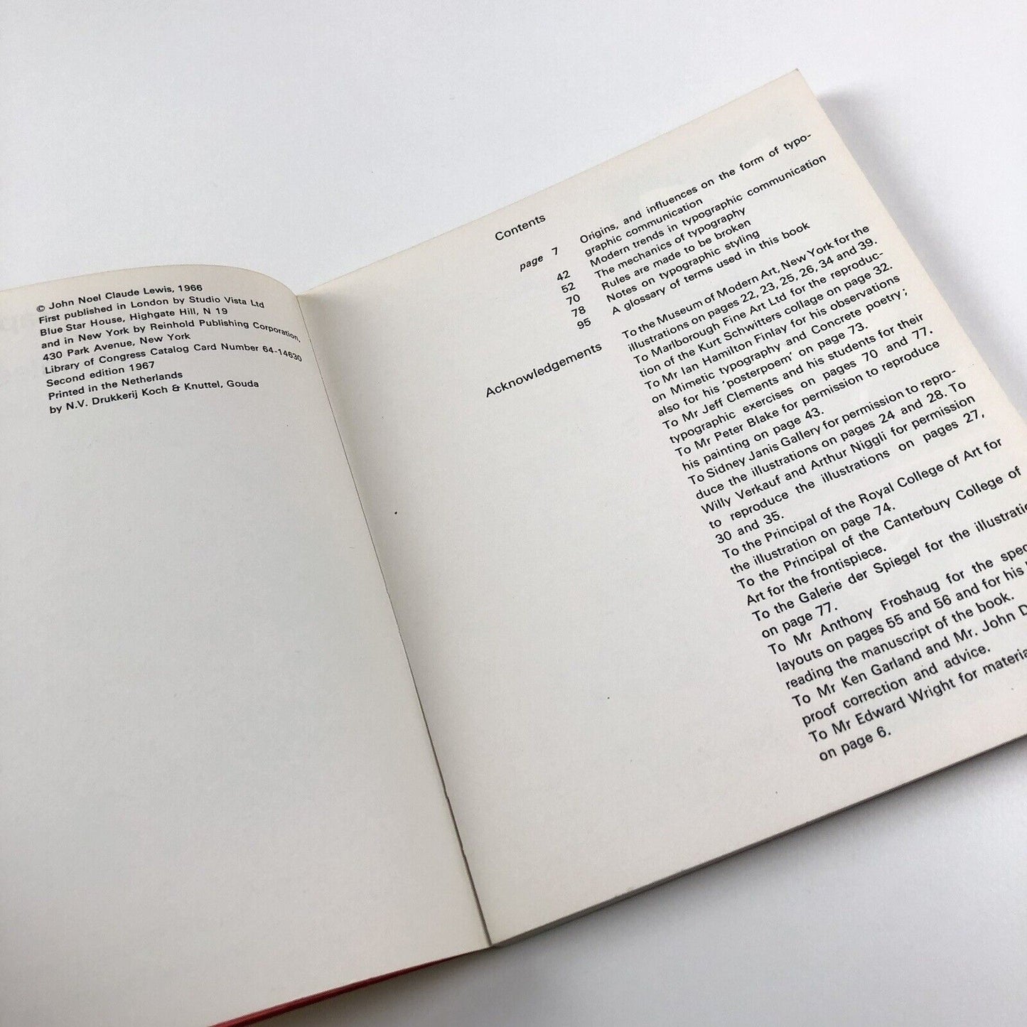 Typography Basic Principles. Influences and trends since the 19th century revised edition by John Lewis | Studio Vista, 1967