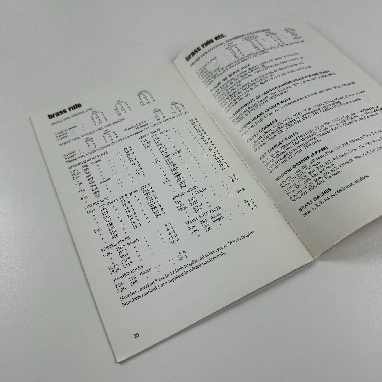 Booklet – Stephenson Blake price list, 1st January 1968 | Type, Brass rule, Electros