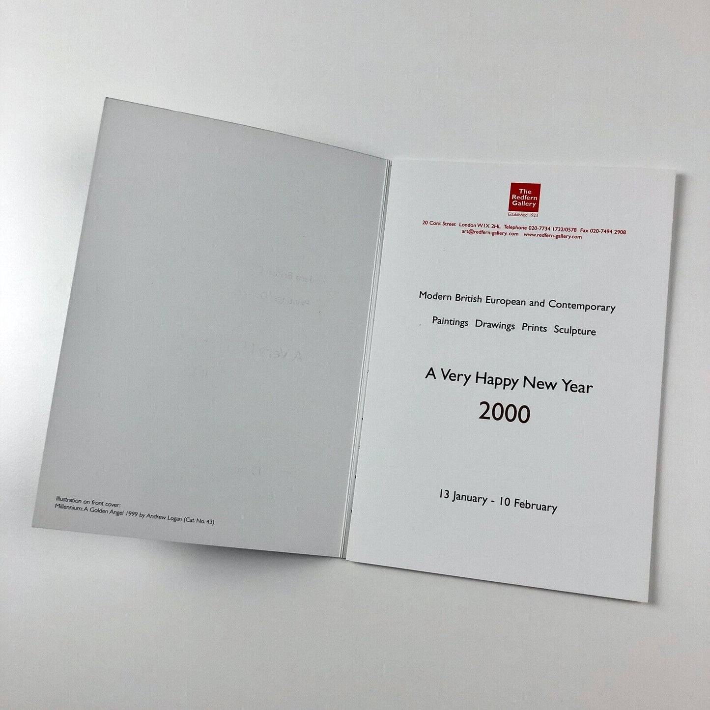 Modern British European and Contemporary exhibition, Redfern Gallery card 2000
