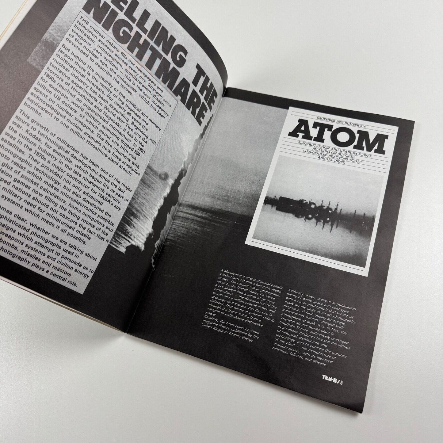 Ten.8 Quarterly photographic journal, No. 10, 1983. Photography Peace & Protest. Arts Council of Great Britain. Includes article on CND