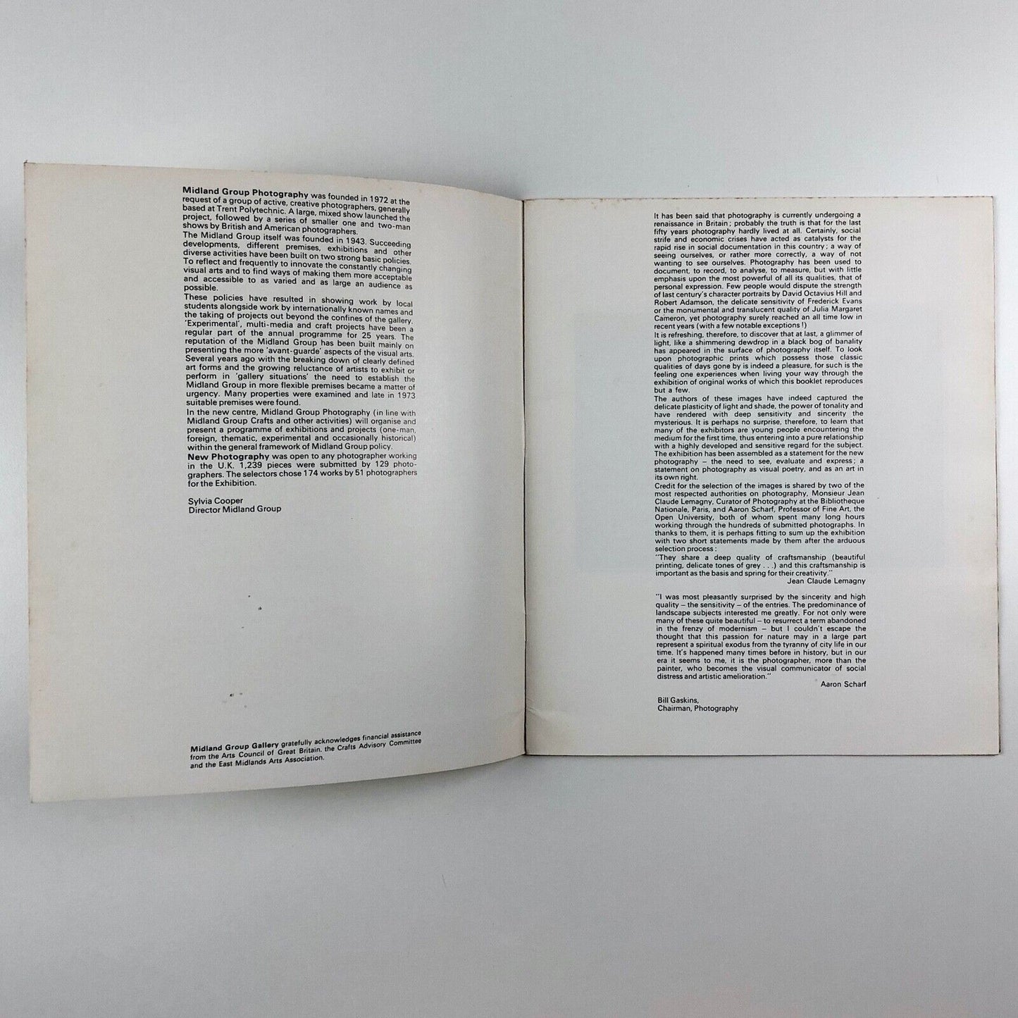 New Photography – Midland Group Gallery 1974 Paul Joyce et al