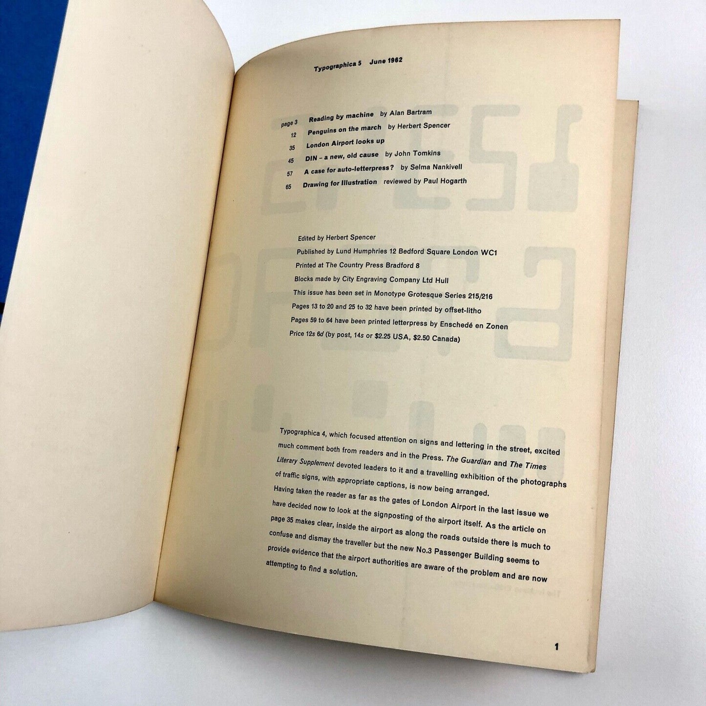 Typographica 5 – June 1962 | Lund Humphries | Edited by Herbert Spencer