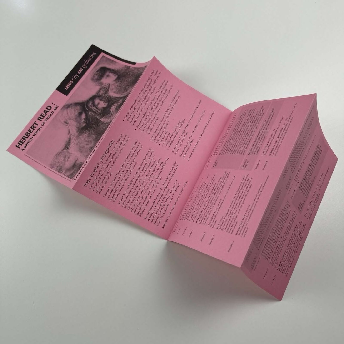 Leaflet/flyer for Herbert Read: A British Vision of World Art | Leeds City Art Gallery, 1994