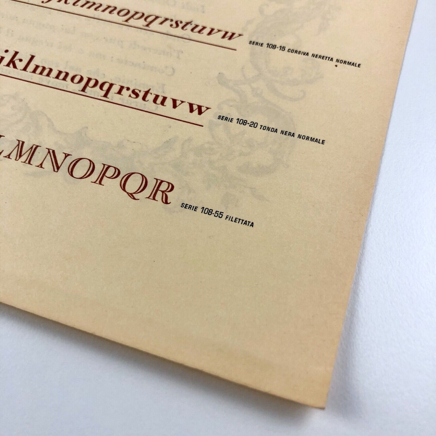 Type specimen sheet | Paganini Alessandro Butti Raffaello Bertieri | Societá Nebiolo