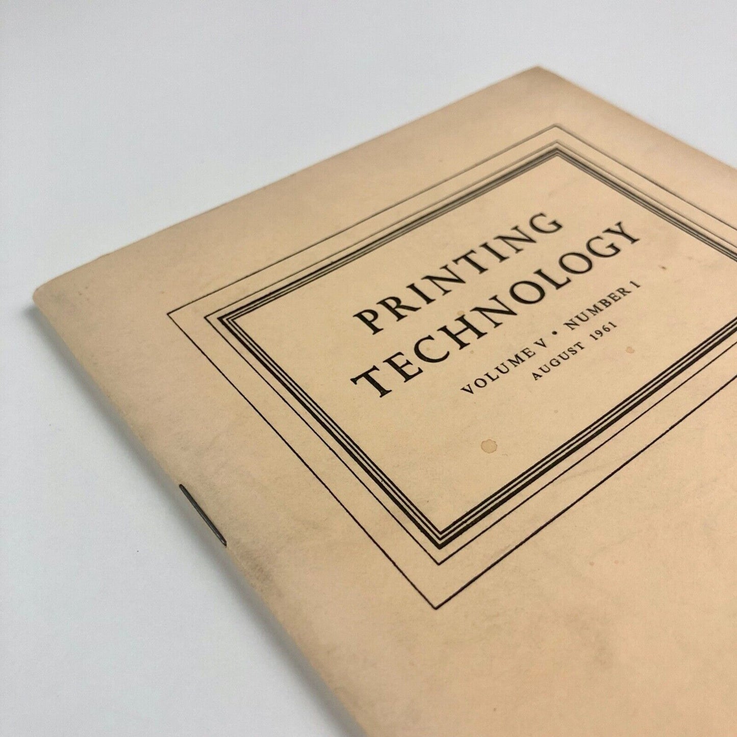 Printing Technology | Association of Printing Technologists Aug 1961 Vol V No 1