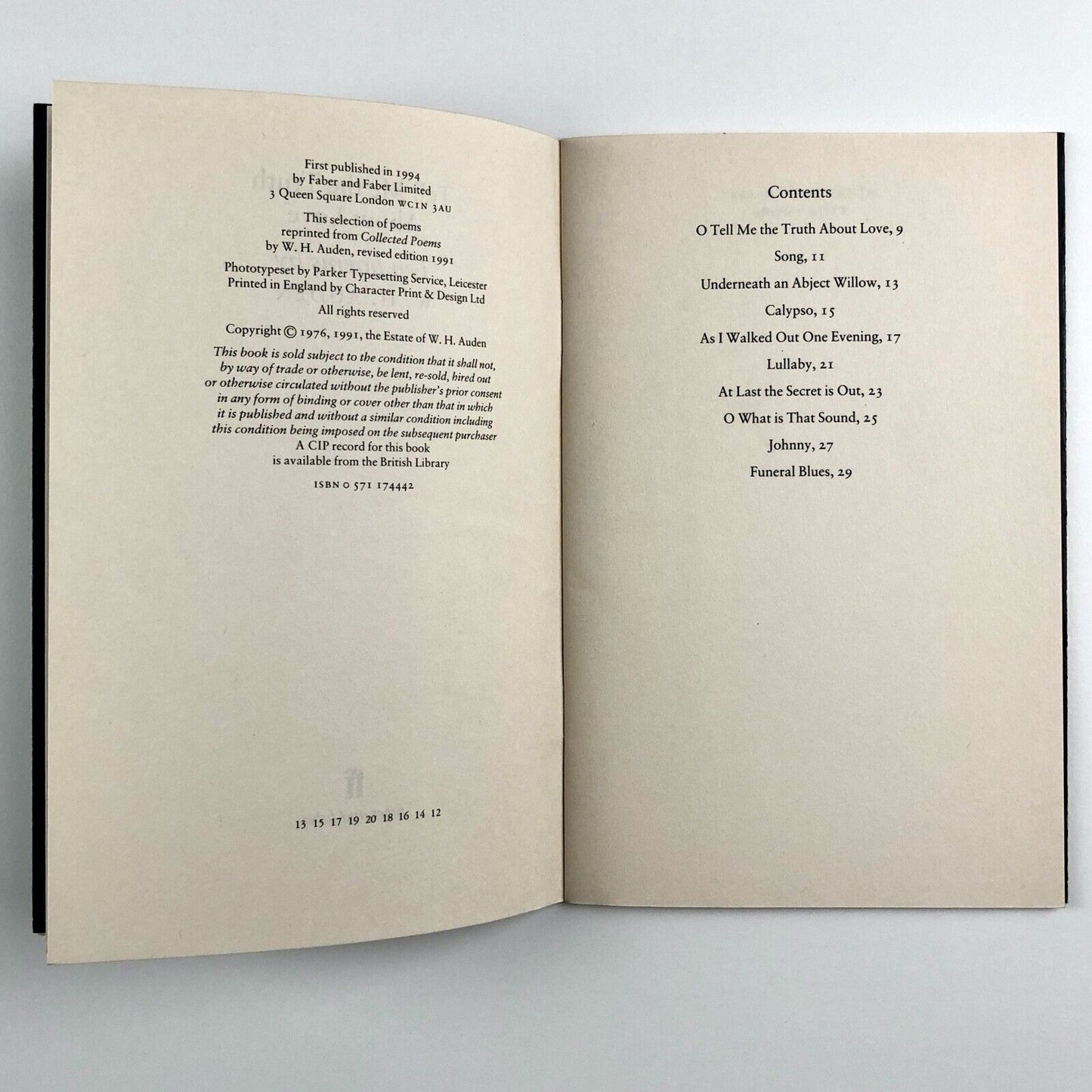 Tell Me The Truth About Love – W.H. Auden | Four Weddings and a Funeral | Faber & Faber, 1994