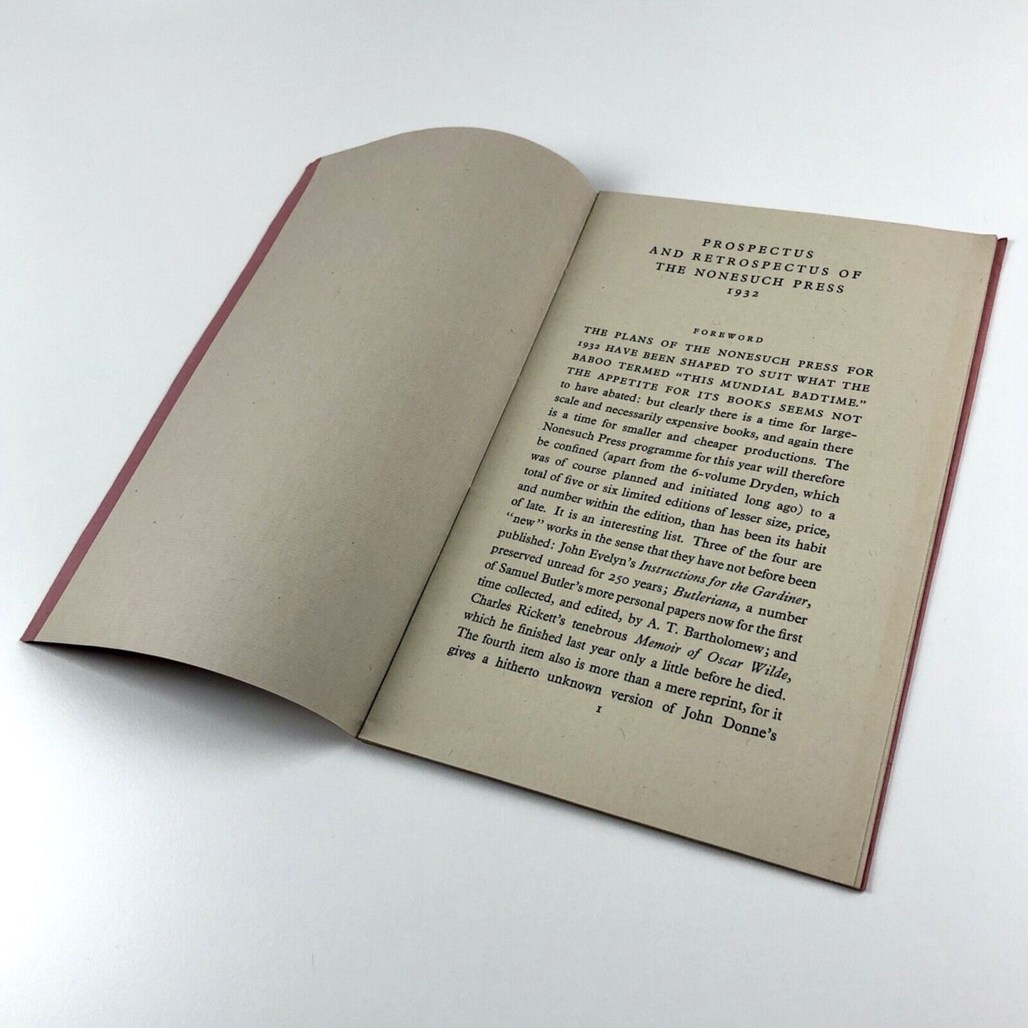 Prospectus & Retrospectus of the Nonesuch Press, 1932