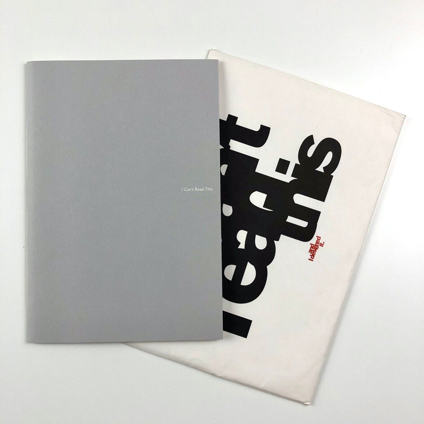 I Can’t Read This and I Designed This by M. Skjei 1994 - chapbook and envelope