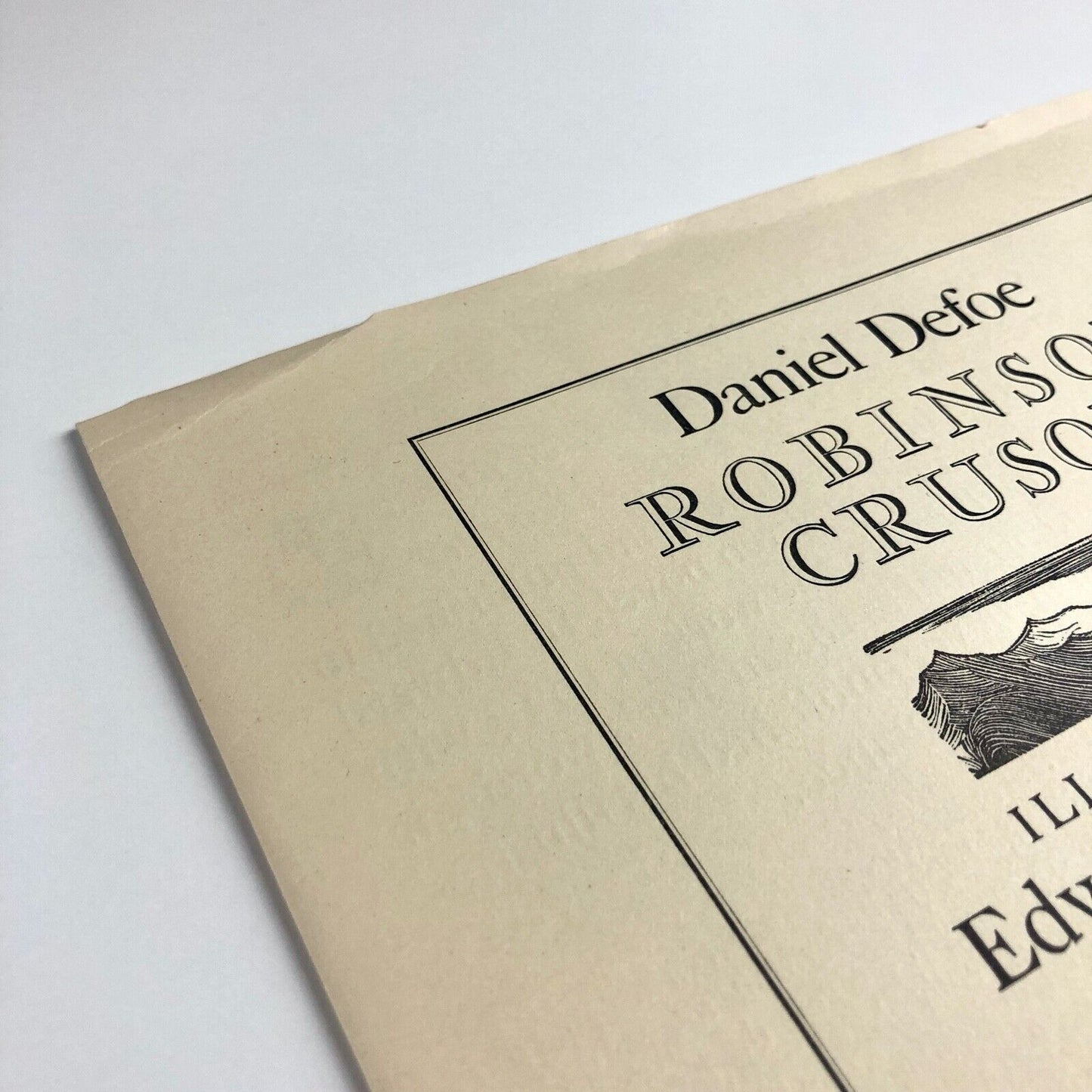 Prospectus for Daniel Defoe, Robinson Crusoe | Basilisk Press| illustrations by Edward Gordon Craig
