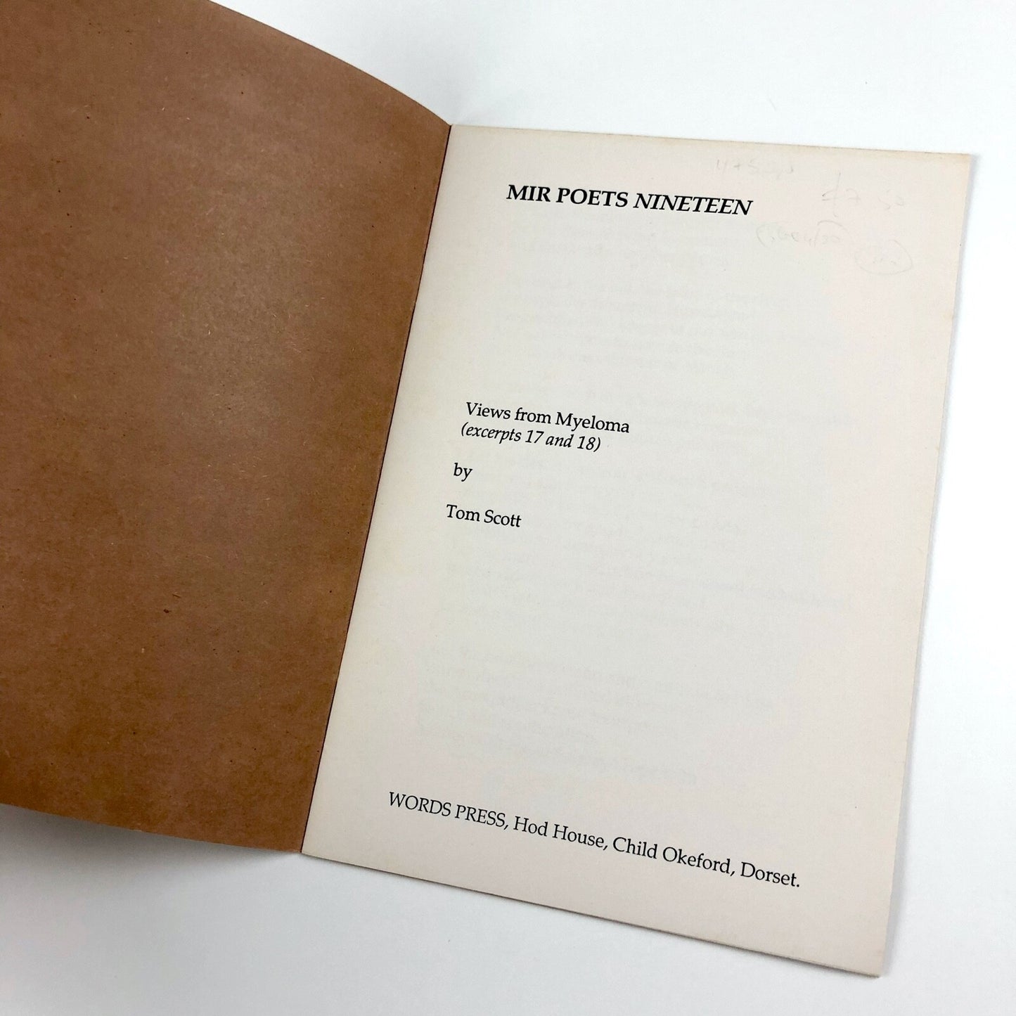 Mir Poets 19 - Views from Myeloma (excerpts 17 and 18) by Tom Scott 1988