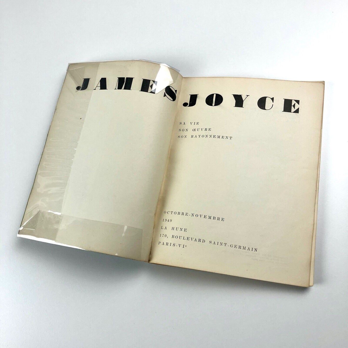 Sa vie, son oeuvre, son rayonnement James Joyce 1949 exhibition, La Hune, Paris