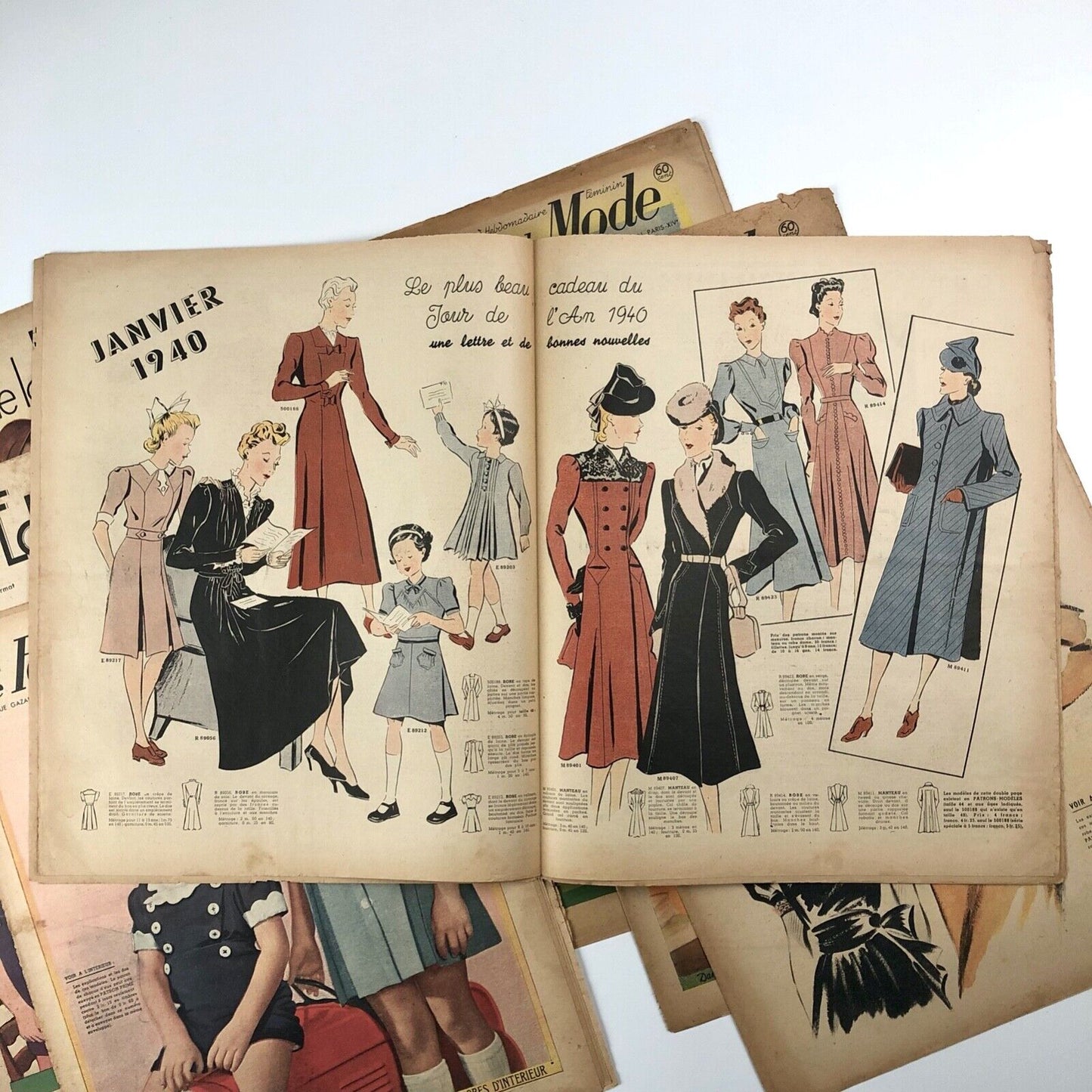 Le Petit Echo de la Mode French fashion journal x 10 issues: 2 x 1938 & 8 x 1939