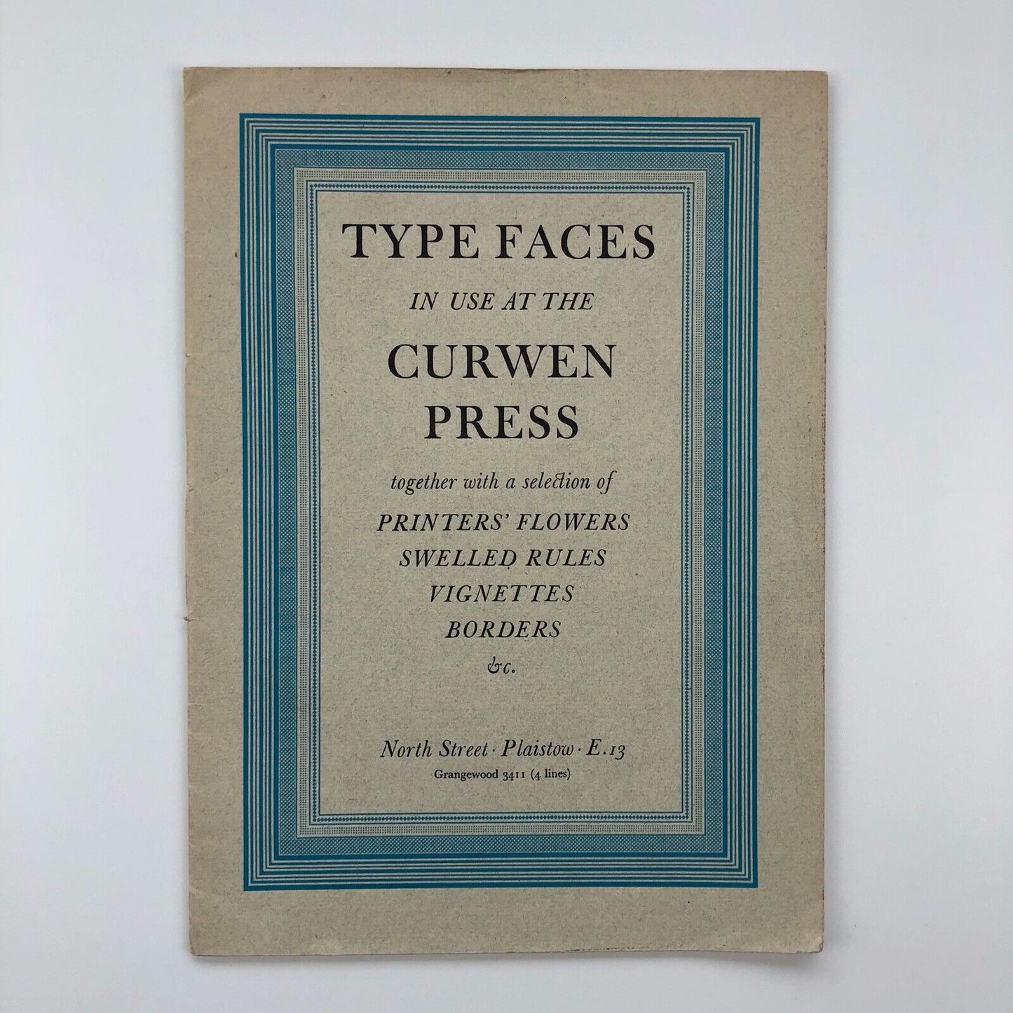 Type Faces in use at The Curwen Press | 1951 Type specimen brochure