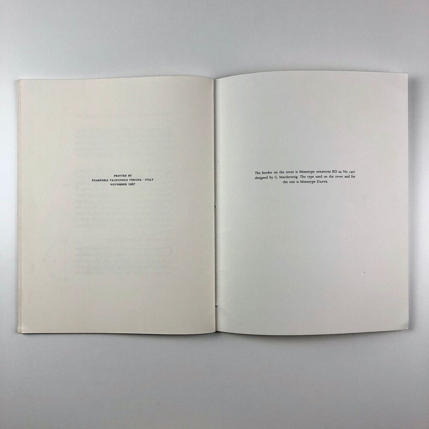 The Works of Giovanni Mardersteig with 'Monotype' Faces | Monotype imprint, 1967
