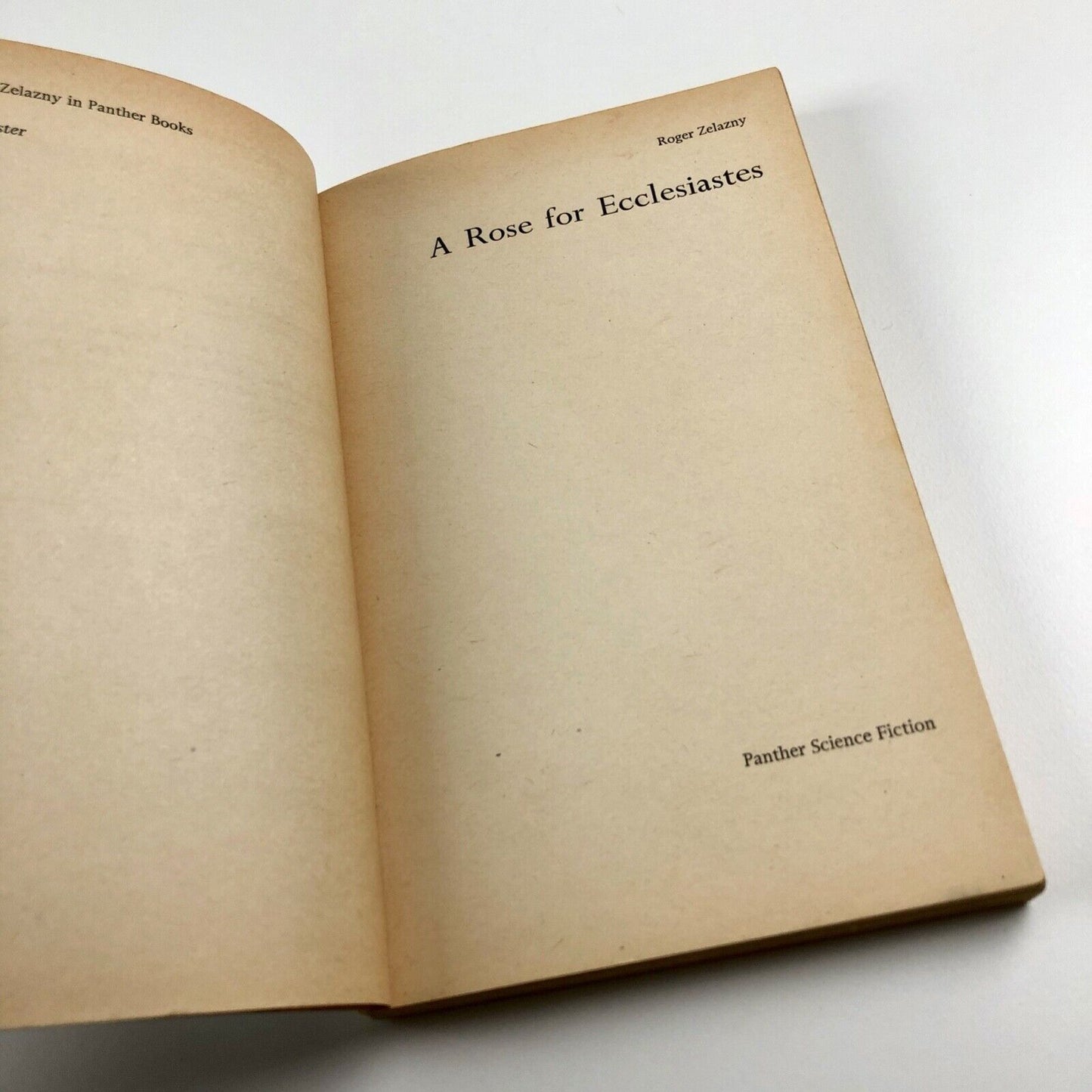 A Rose for Ecclesiastes by Roger Zelazny | Panther Books paperback, 1969