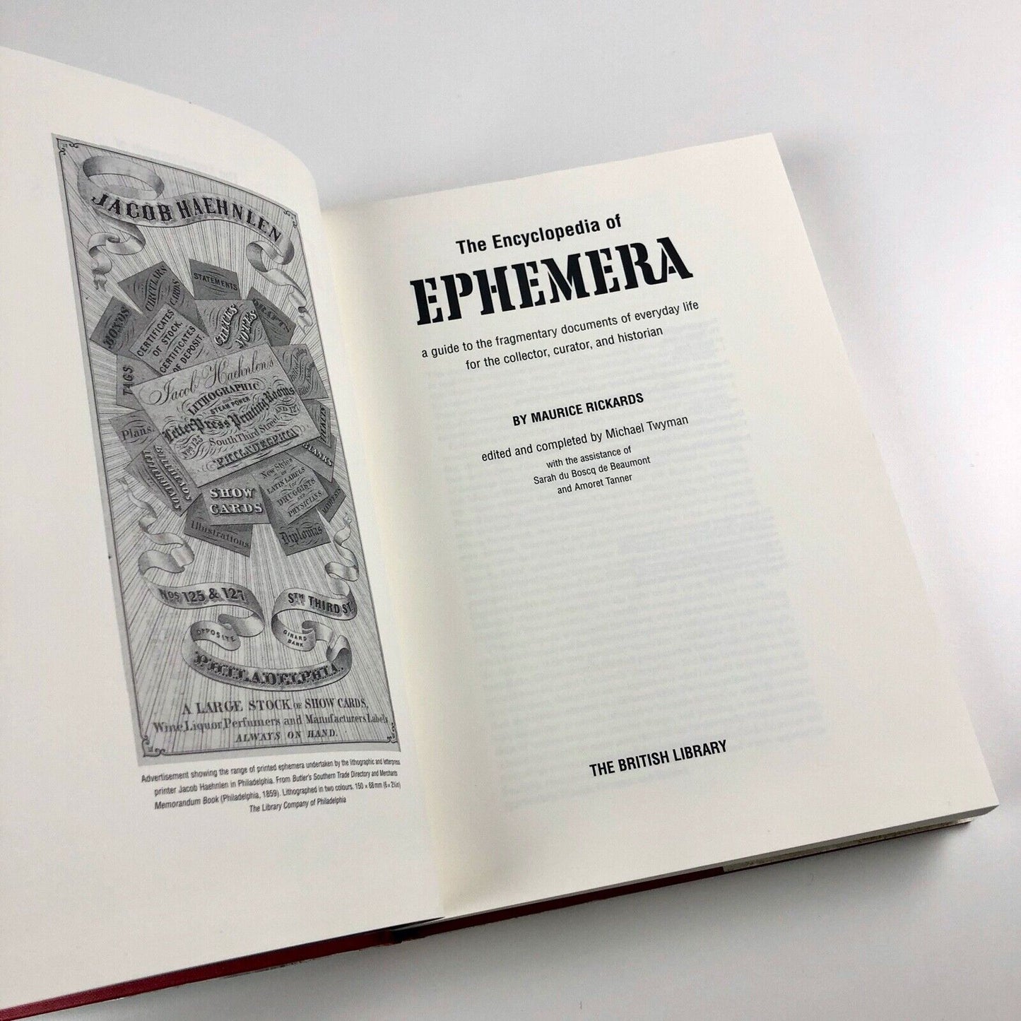The Encyclopedia of Ephemera | Maurice Rickards / Michael Twyman, 2000