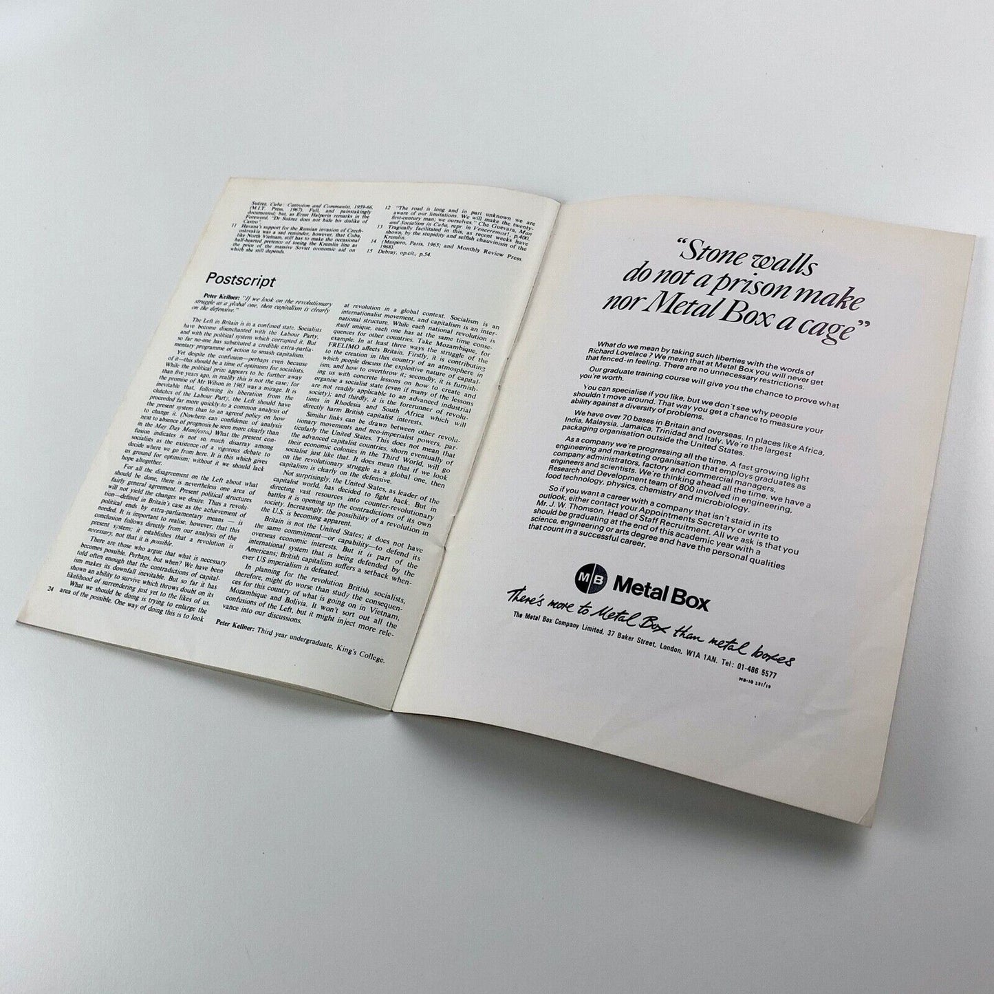 Cambridge Opinion magazine | No. 52, 'Revolution' | Edited by Peter Kellner, 1968