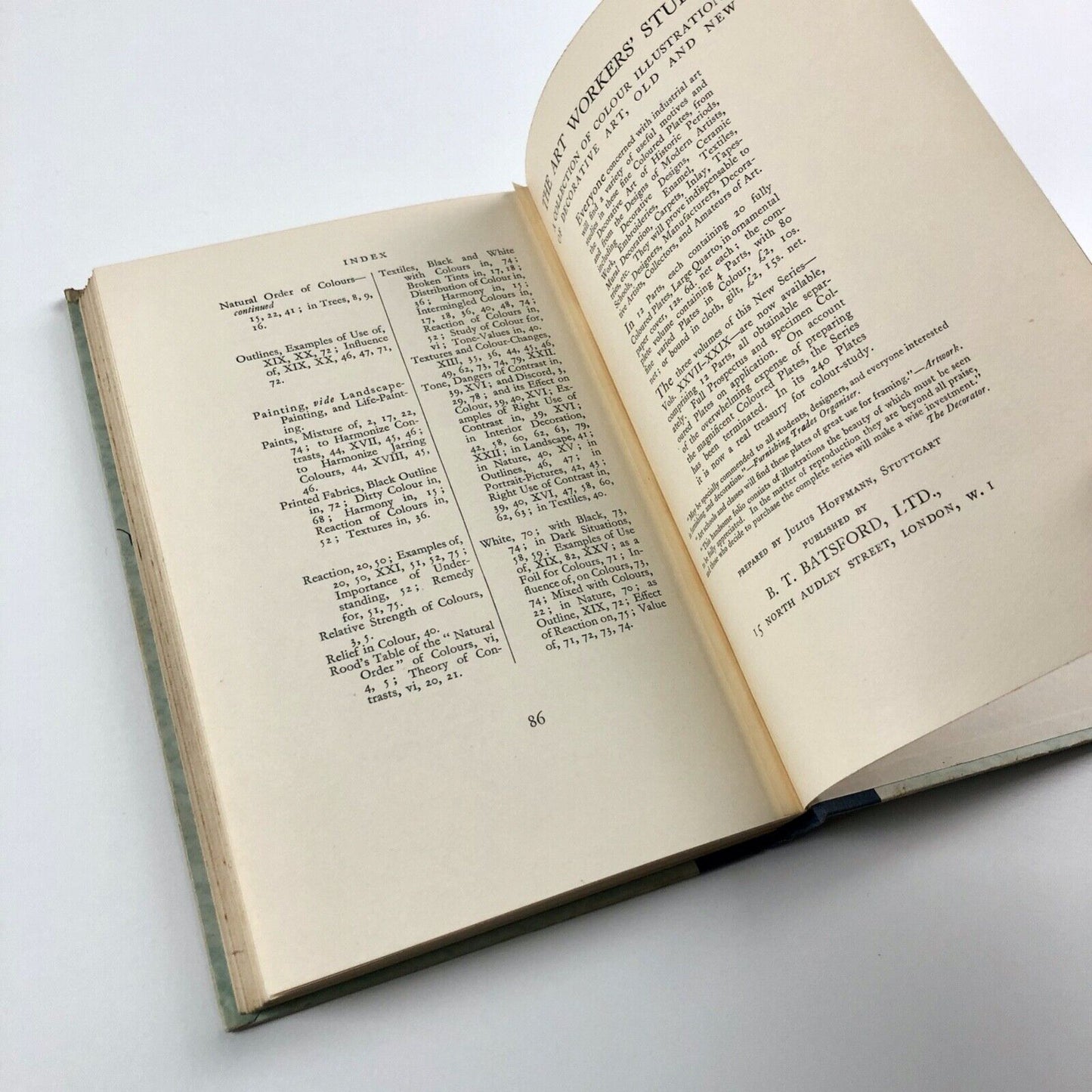Colour – A Manual of its Theory and Practice by H. Barrett Carpenter | Batsford, 1932, third edition