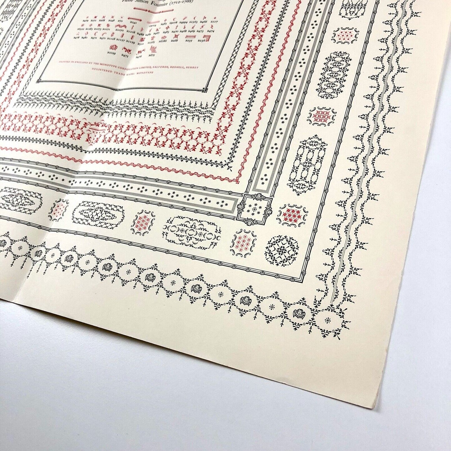 The Fleuron: Monotype Ornament Broadsheet No. 2 | Folded type specimen poster