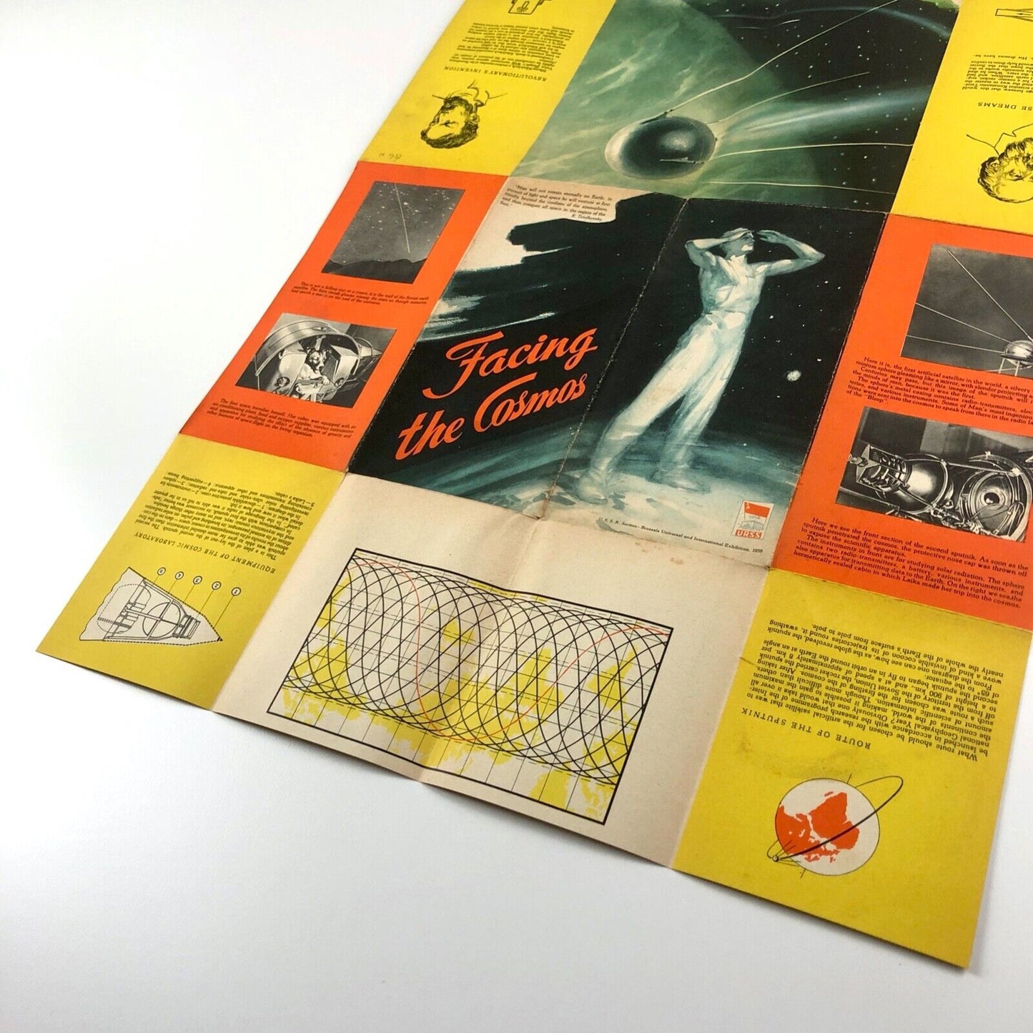 Facing the Cosmos leaflet | USSR Section, Brussels Universal International Exhibition 1958