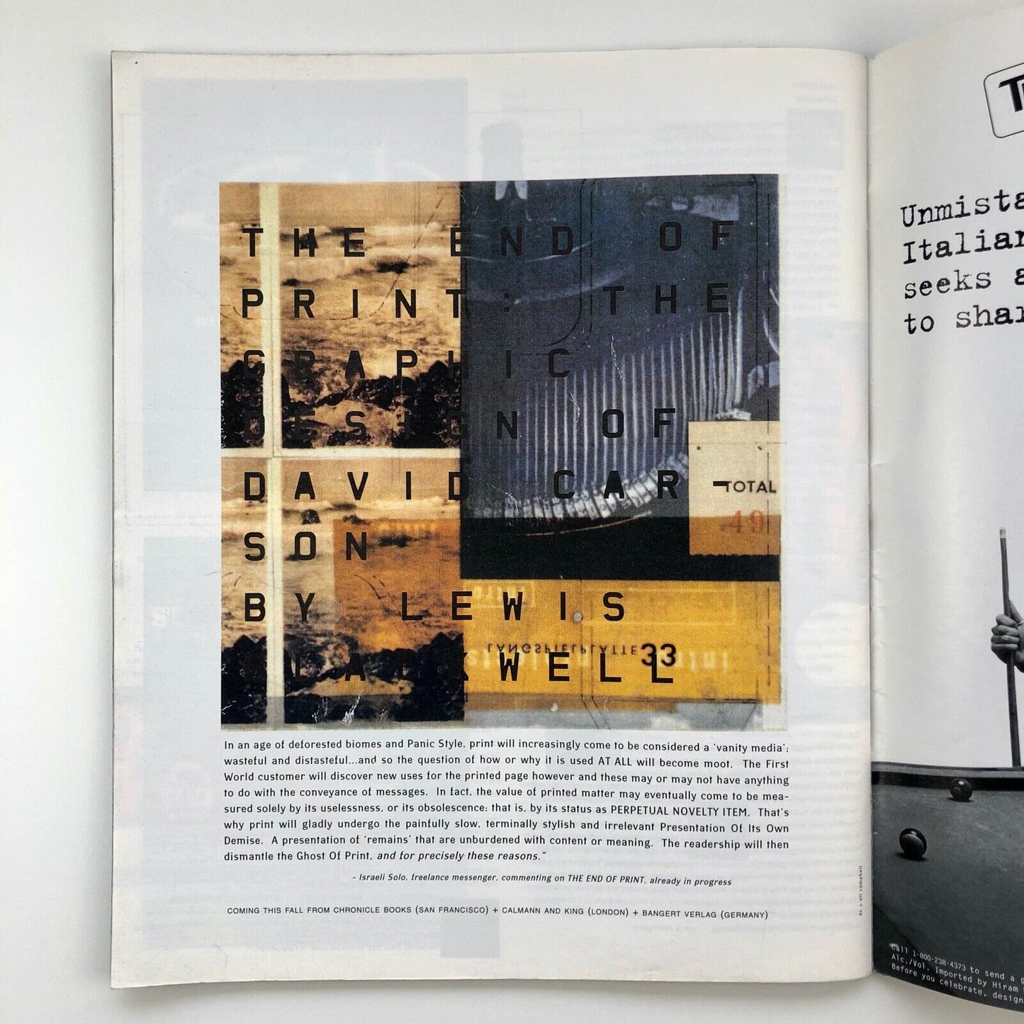 Raygun magazine | Issue 29 | Flaming Lips | Design by David Carson Sept 1995