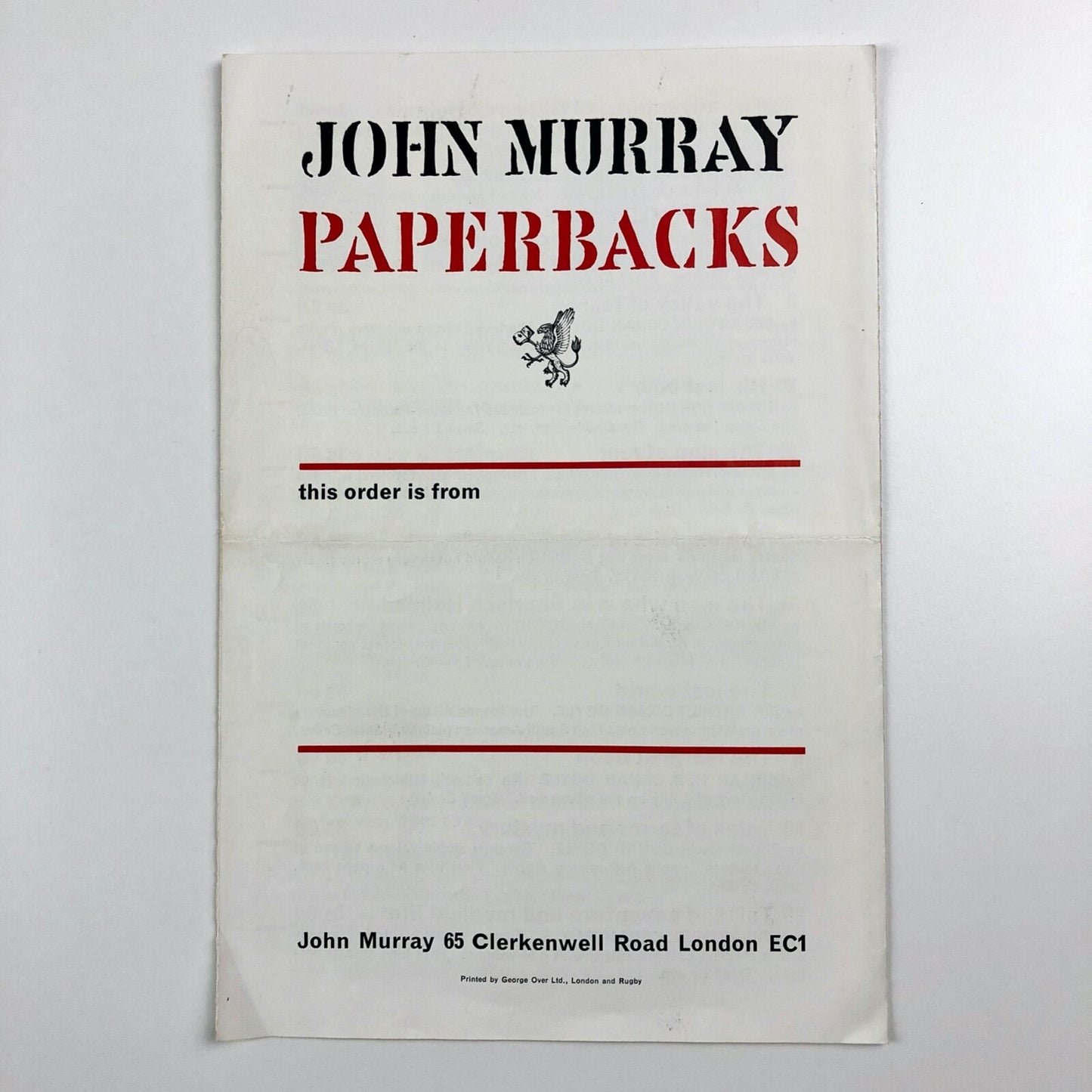 John Murray Paperbacks | 6-page leaflet advertising 5 new titles for Summer 1964