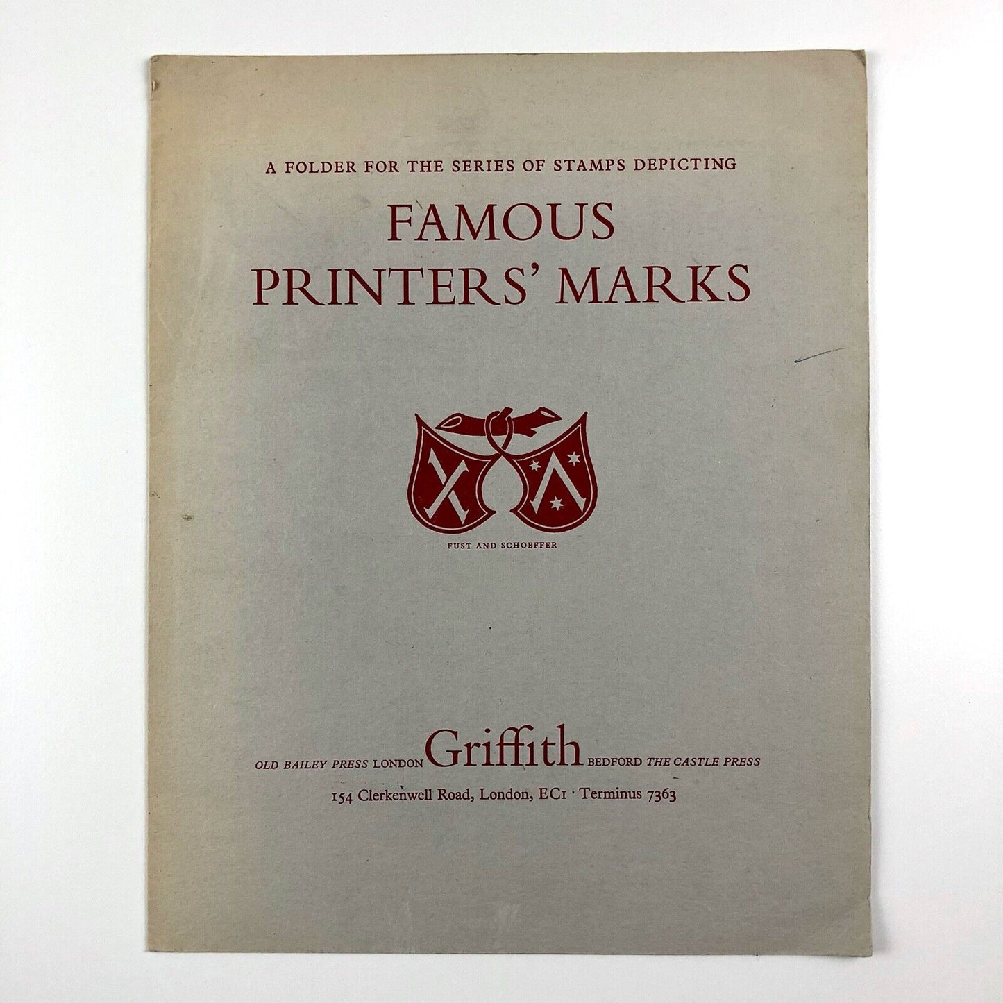 Famous Printers' Marks: folder for the series of stamps | W.P. Griffiths & Sons