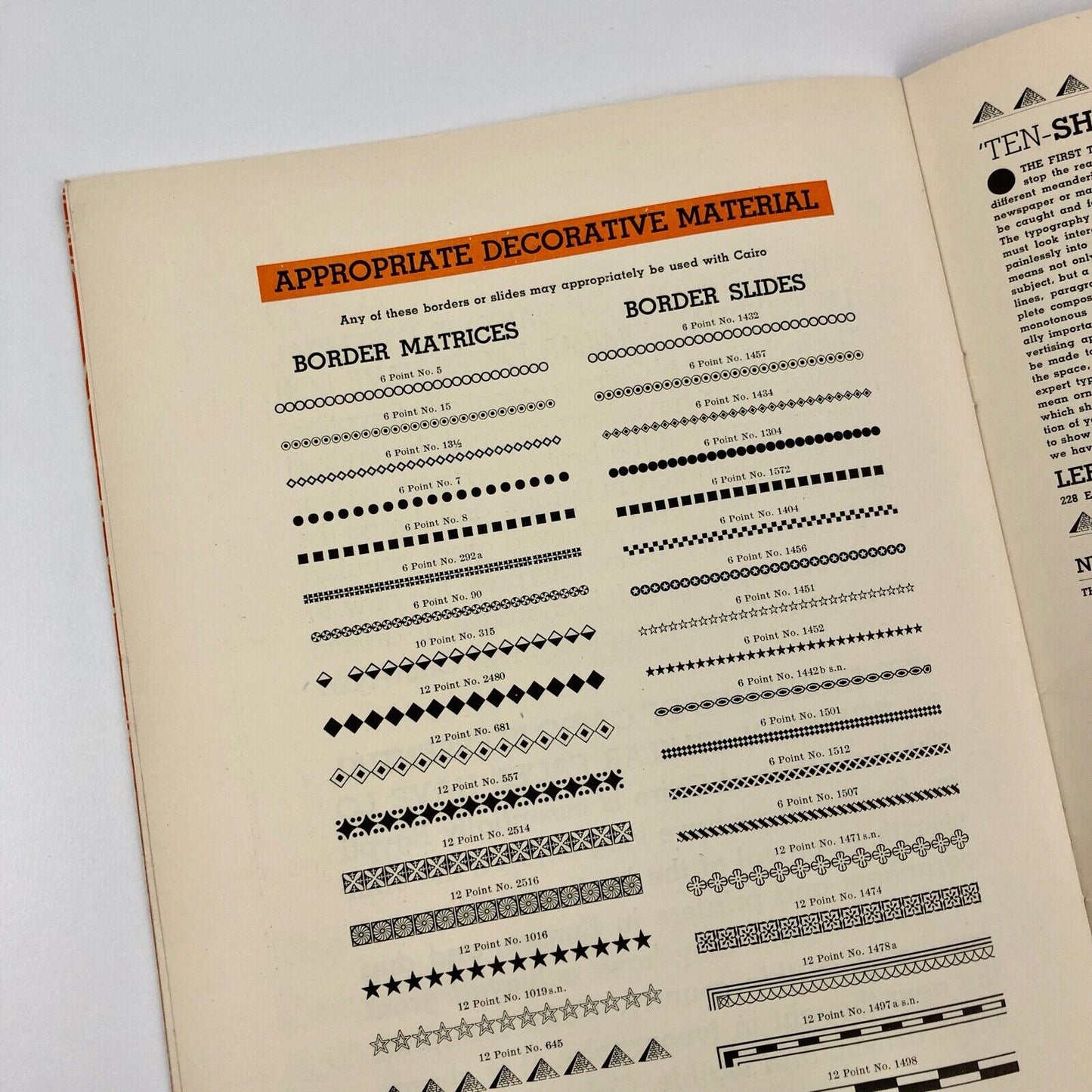 Cairo type specimen | Intertype Corporation Brooklyn New York 1933?