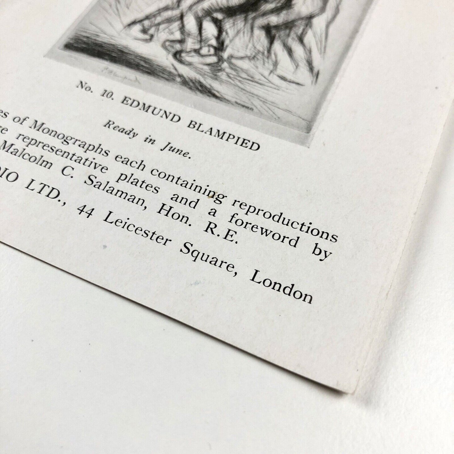Leaflet for Edmund Blampied 'Modern Masters of Etching' | The Studio, 1926