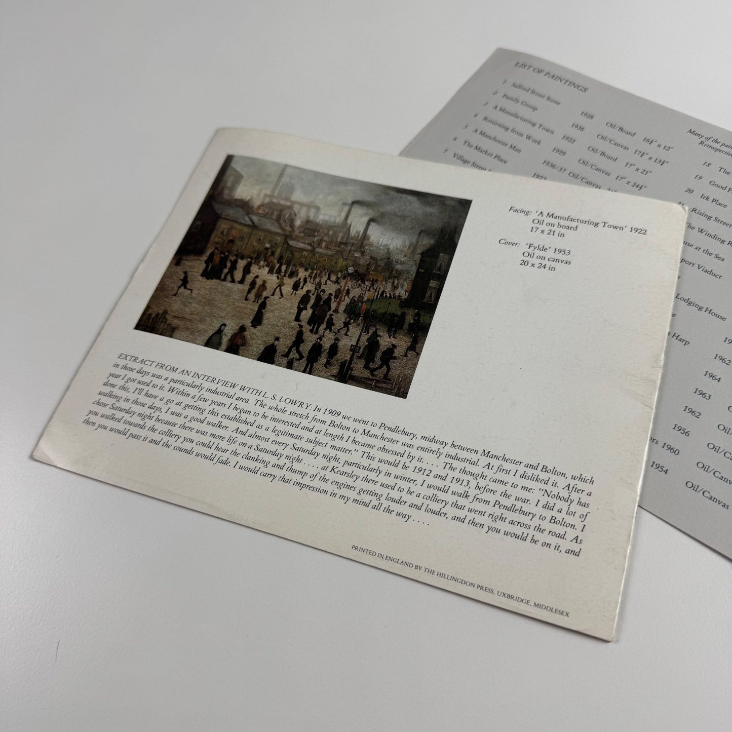 Promotional leaflet for 32 Major Works by L.S. Lowry | Crane Kalman Gallery 1982
