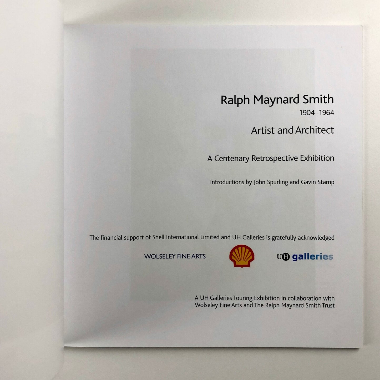 Ralph Maynard Smith – Artist and Architect | Wolseley Fine Art catalogue, 2004