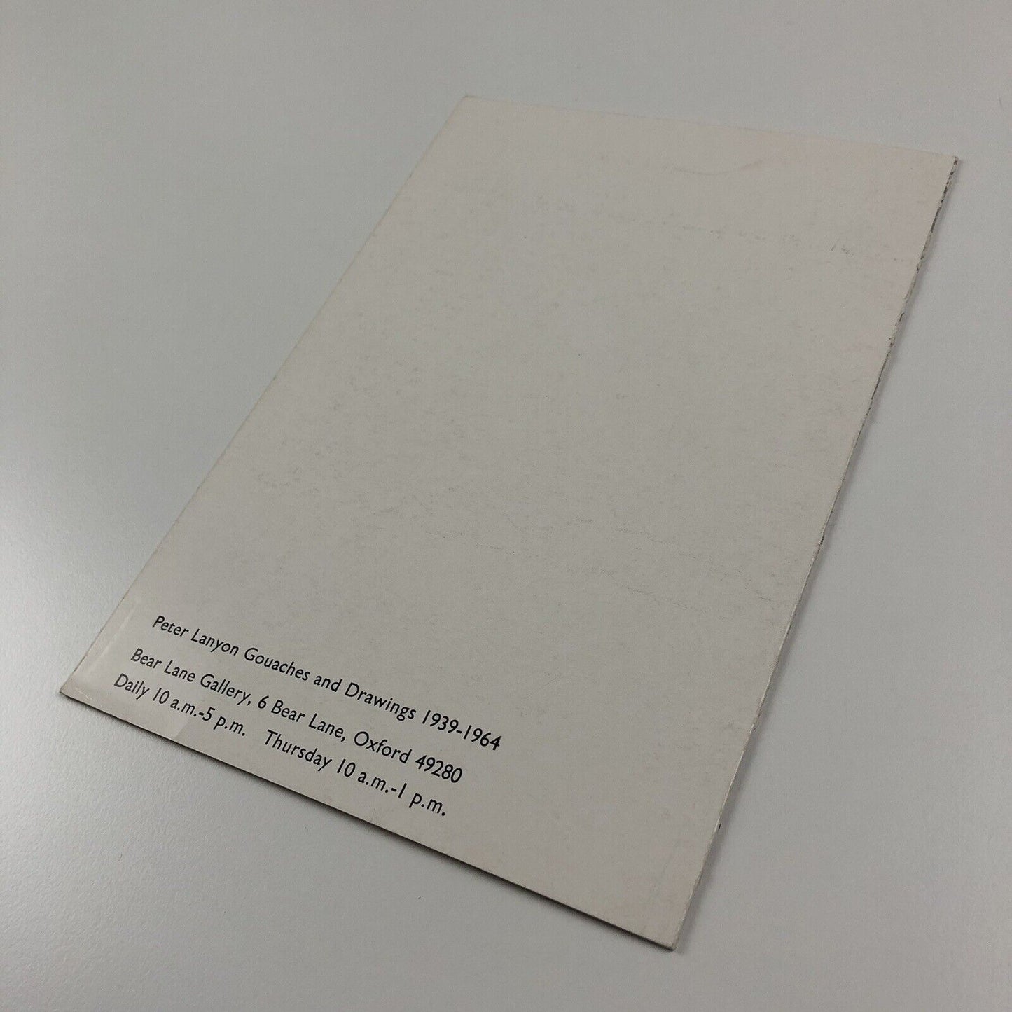 Folding card for Peter Lanyon Gouaches and Drawings 1939-1964 | Bear Lane Gallery, 1969 | introduction by Peter Bowness