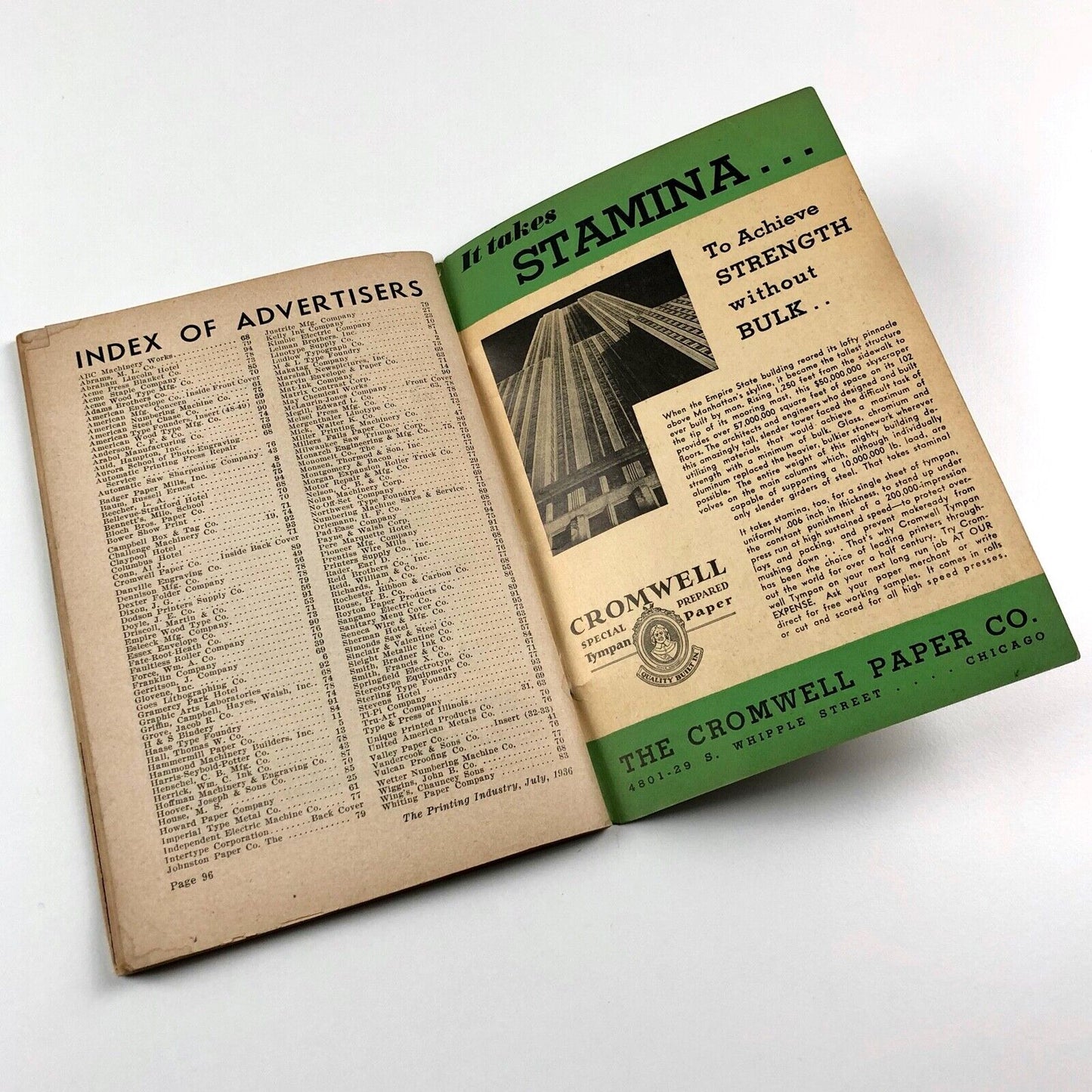 The Printing Industry – trade journal | Volume Seventeen, Number 7 | July 1936