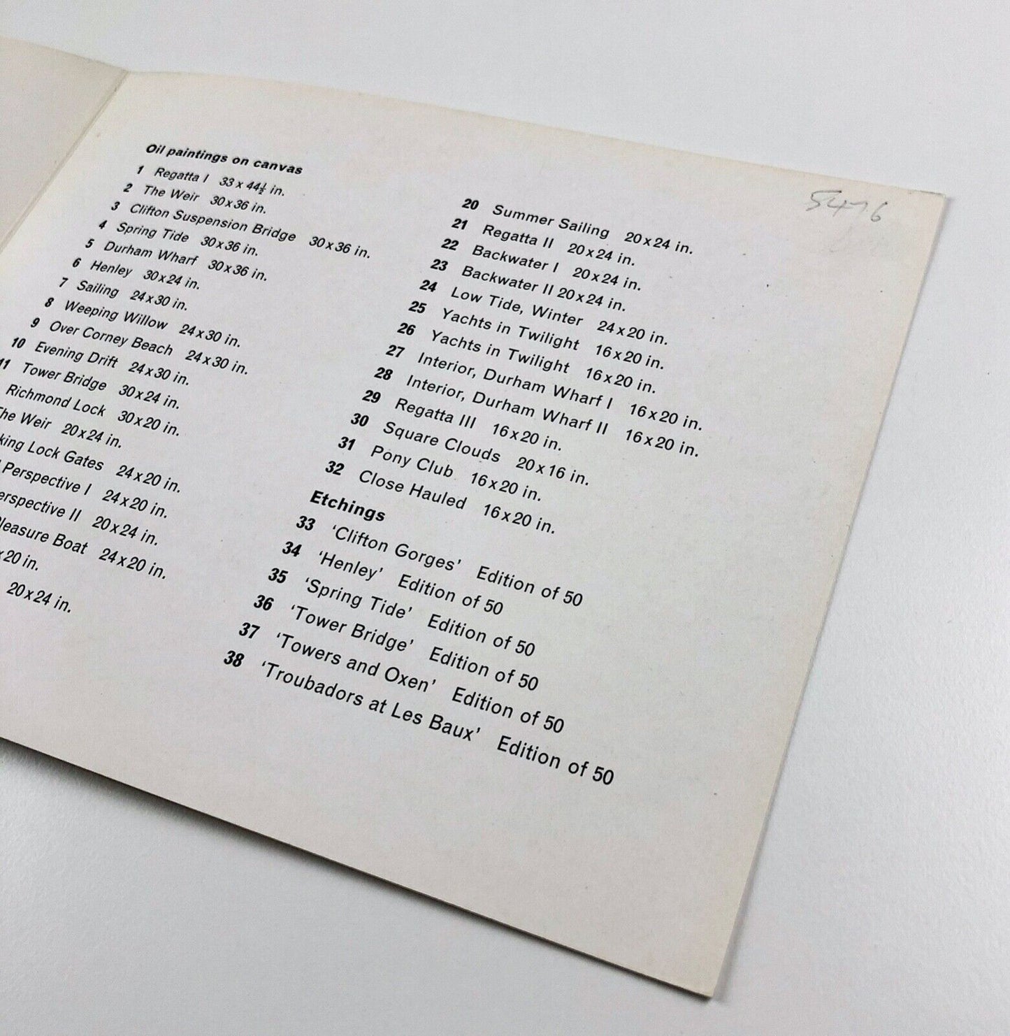 Leaflet for Julian Trevelyan a new series of paintings & etching based on the theme of the river. | Zwemmer Gallery exhibition, 1963