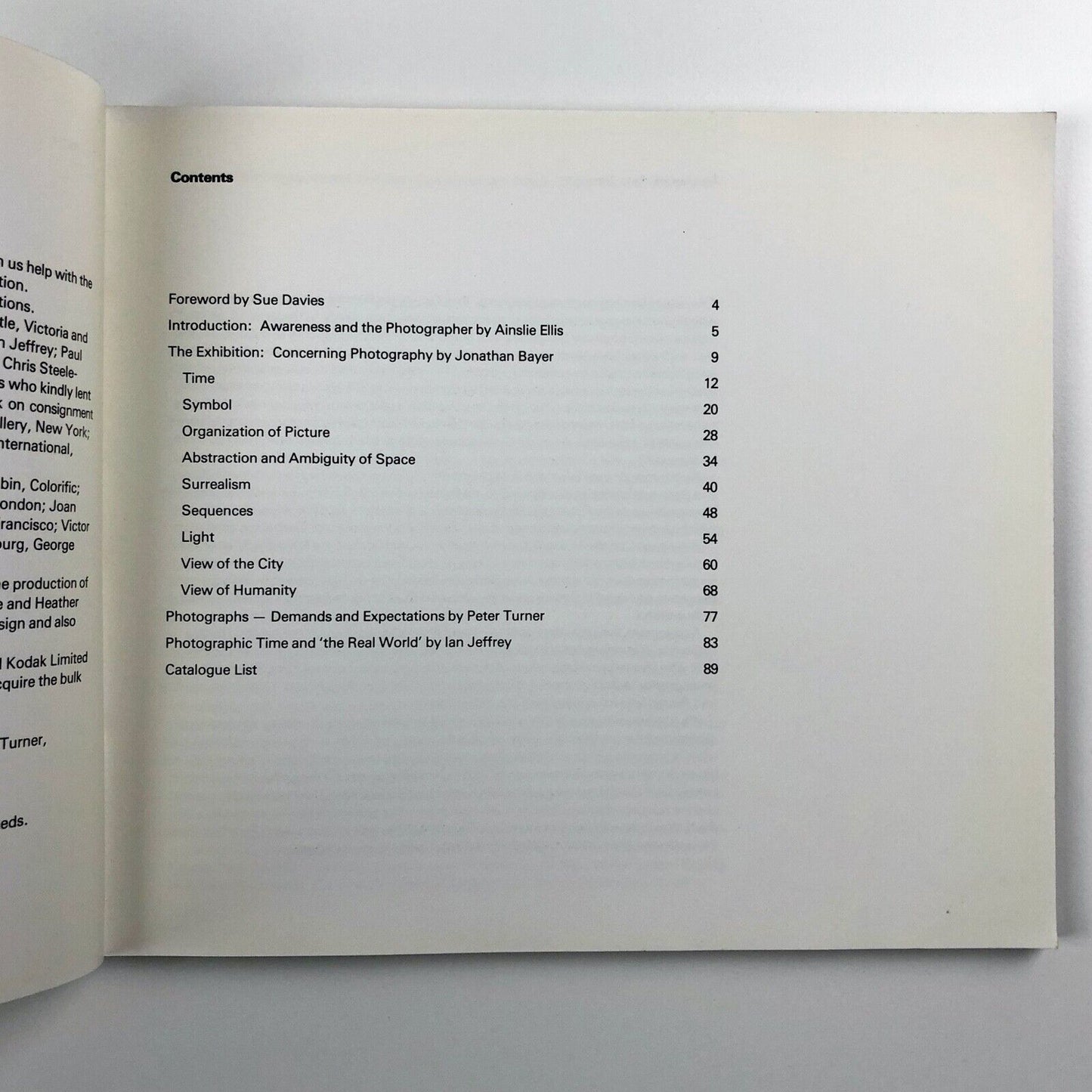 Concerning Photography | The Photographer's Gallery exhibition catalogue, 1977