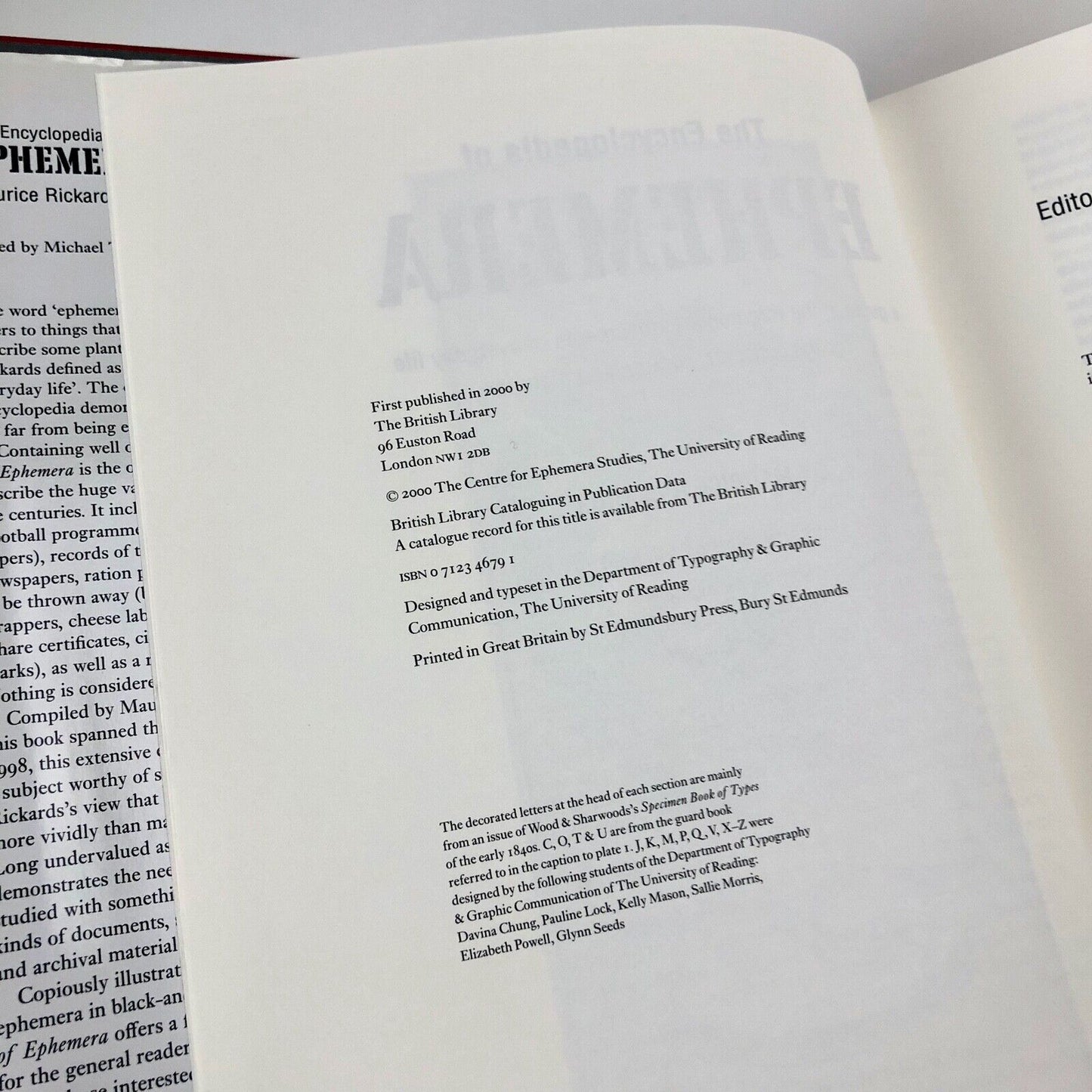 The Encyclopedia of Ephemera | Maurice Rickards / Michael Twyman, 2000