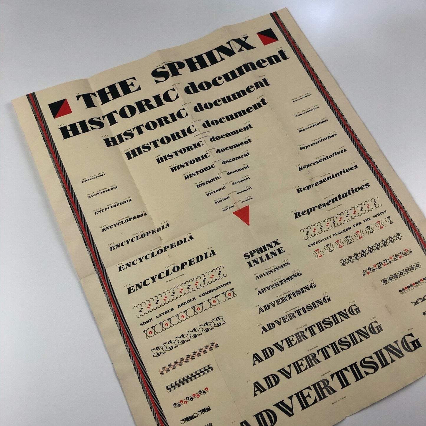 Deberny & Peignot ‘SPHINX’ type specimen leaflet for Soldans Limited c.1925?
